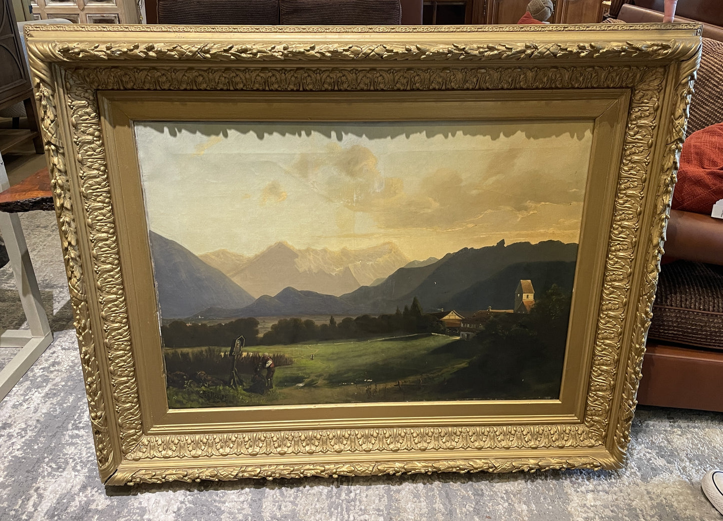 Michael Haller (Austrian, 19th Century) Landscape AS IS (0M1005)