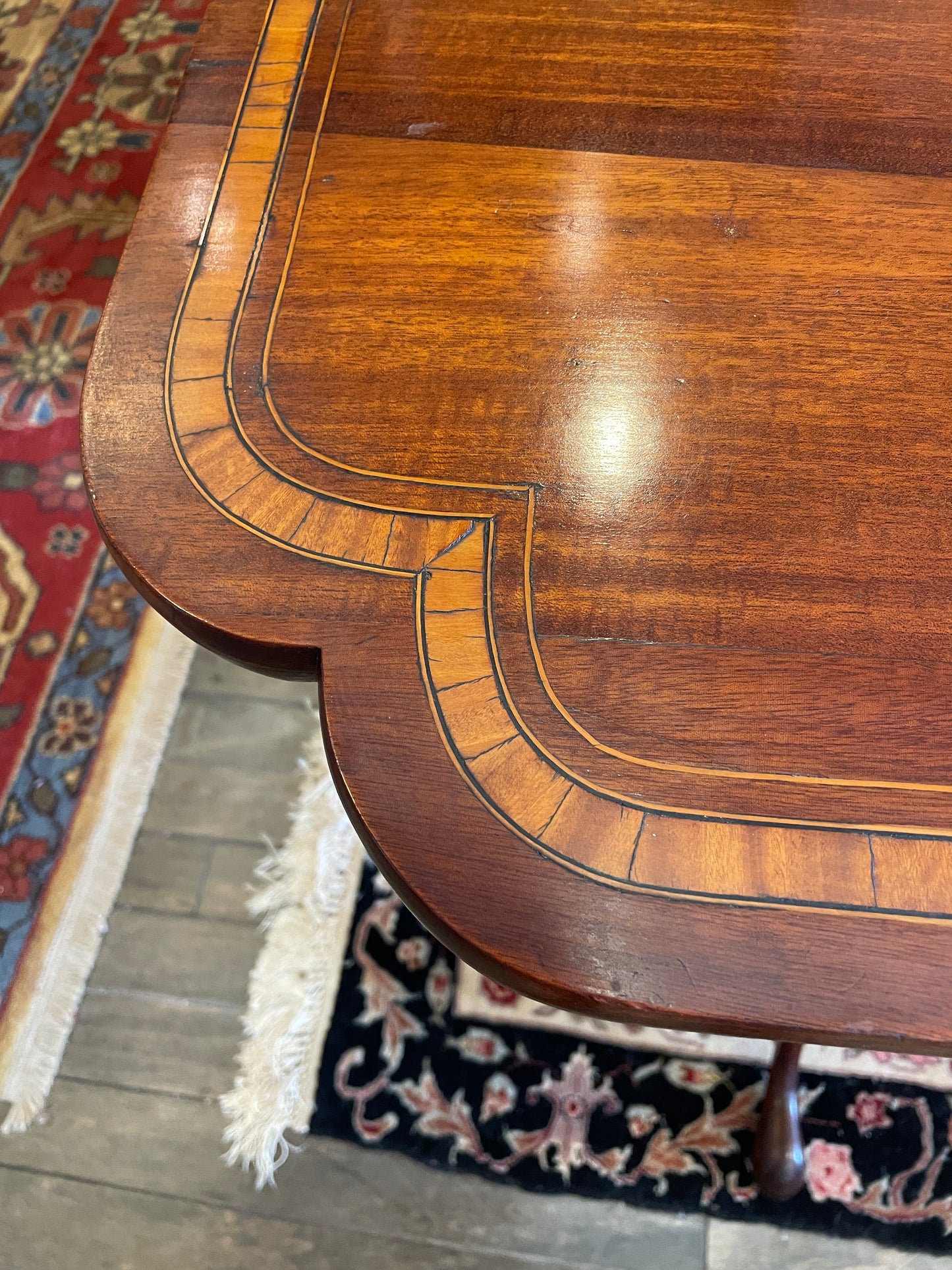 Georgian Flip Top Pedestal Table with Satinwood Shell Inlay (0LY001)