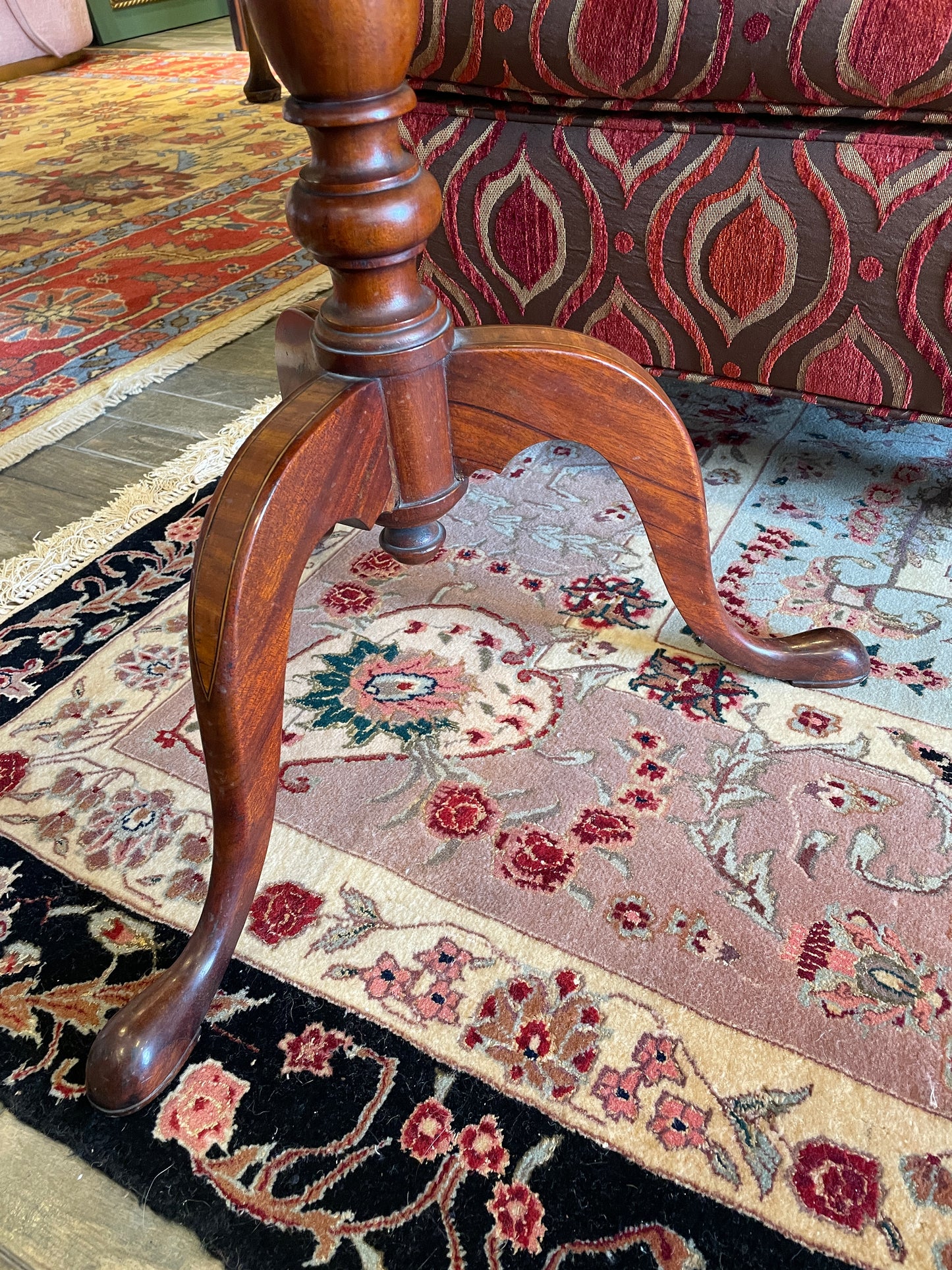 Georgian Flip Top Pedestal Table with Satinwood Shell Inlay (0LY001)