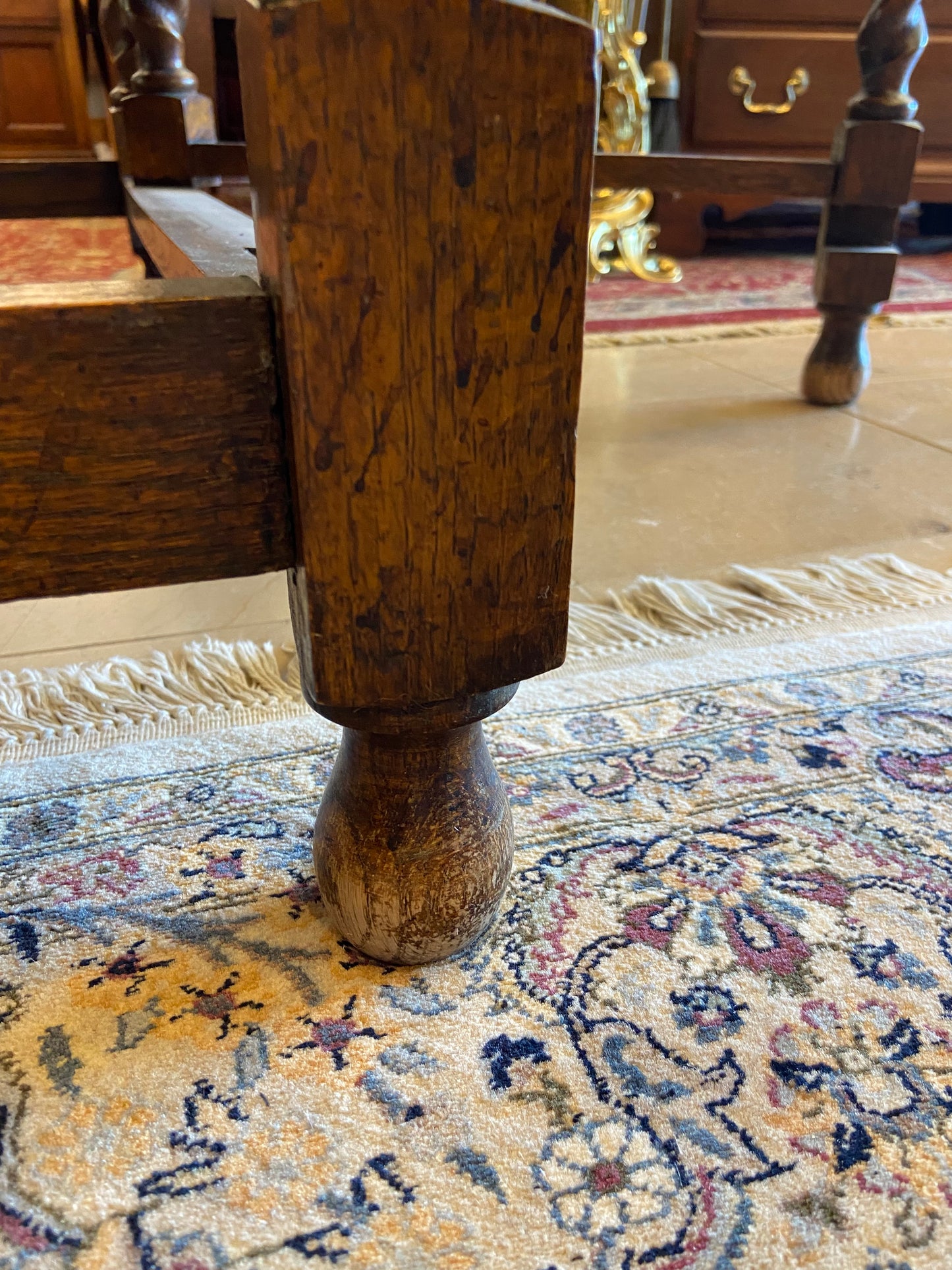 Antique 1900s Drop Leaf Barley Twist Dining Table (TTK73S)