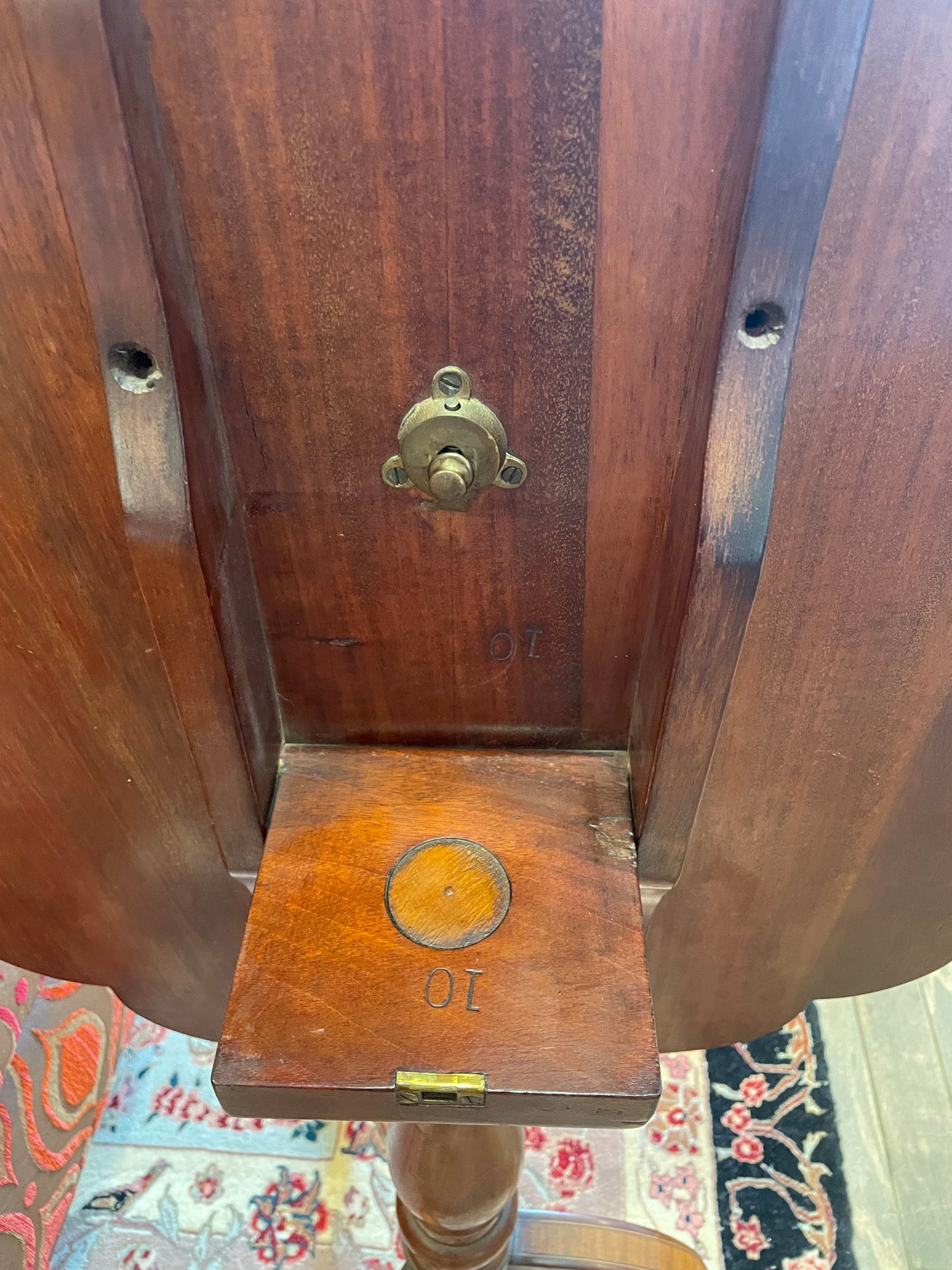 Georgian Flip Top Pedestal Table with Satinwood Shell Inlay (0LY001)