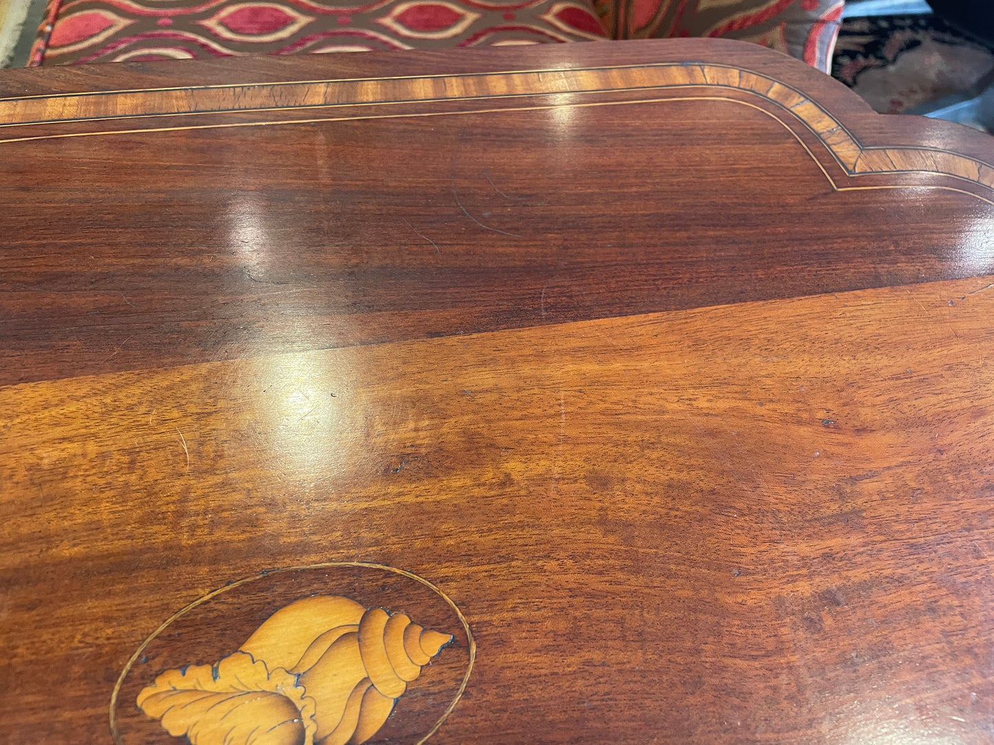 Georgian Flip Top Pedestal Table with Satinwood Shell Inlay (0LY001)