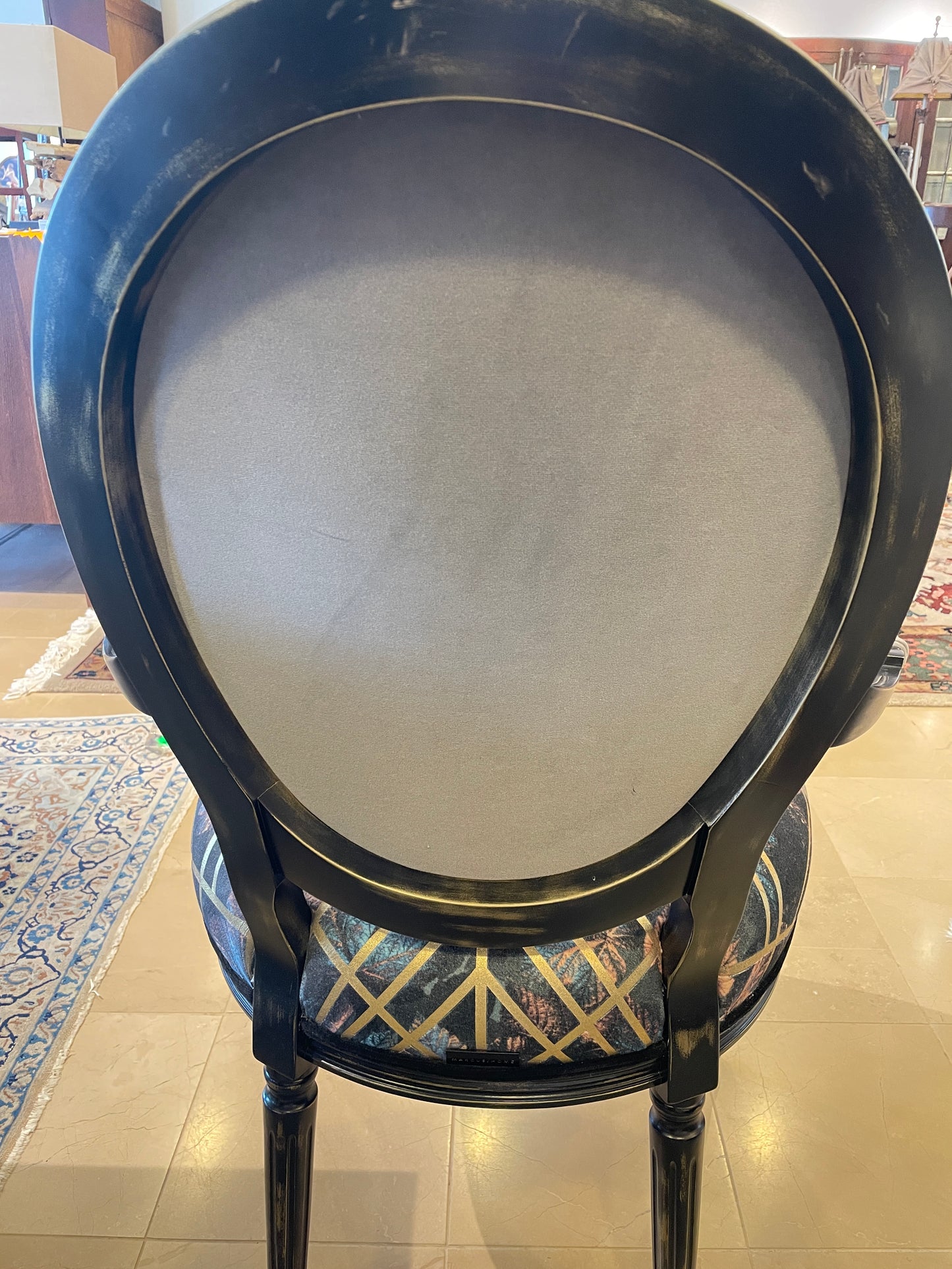 Custom Arm Chair with Geometric Pattern (0E7009)