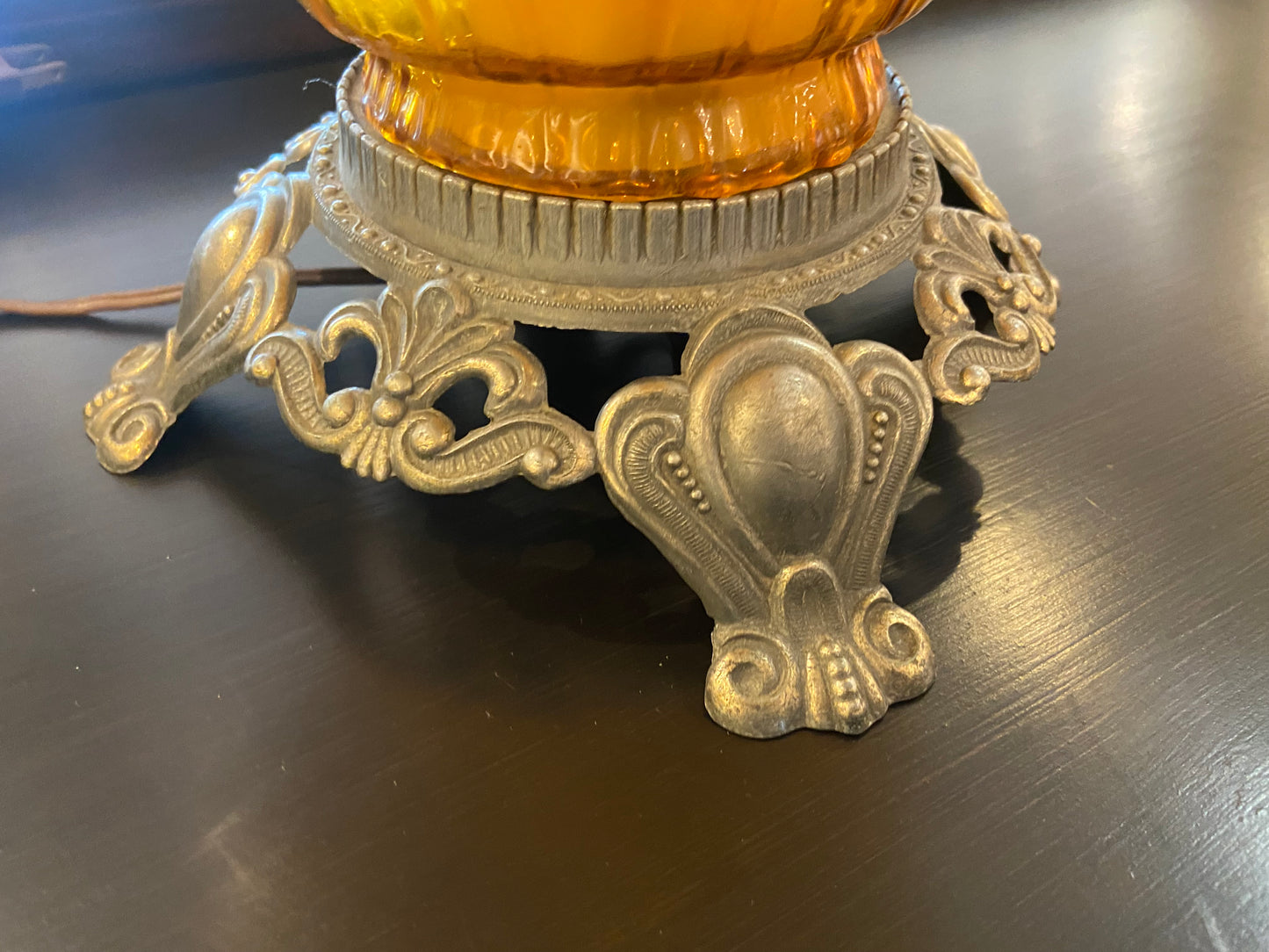 Pair of Amber Glass Lamps (35636)