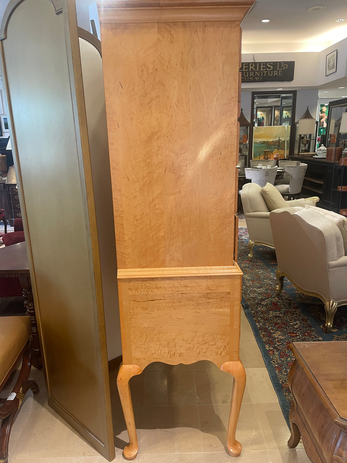 Birdseye Maple Queen Anne Style Highboy by Lester Yoder (0PV001)