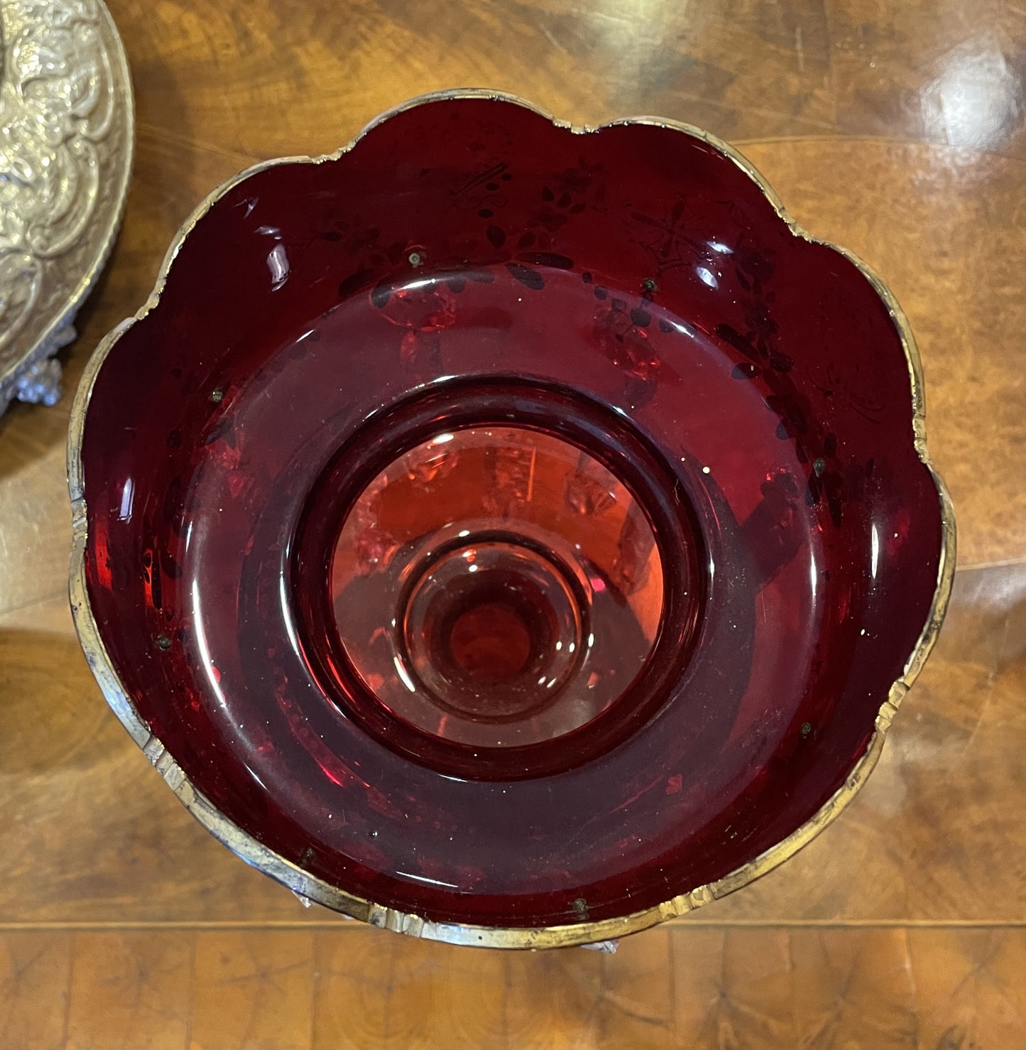 Pair of Antique Bohemian Enameled Lusters (0M100A)