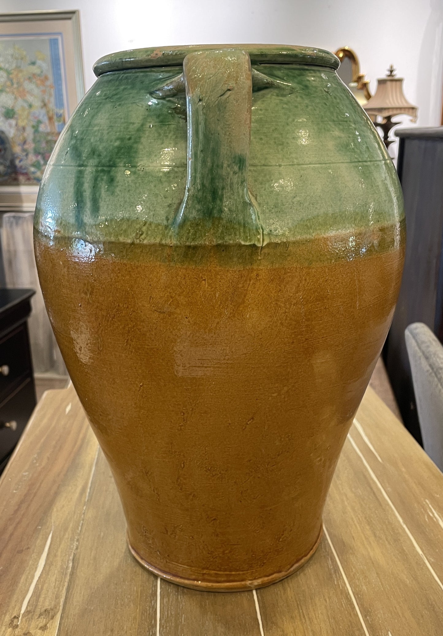 French Confit Pot in Green and Gold (0JL00O)