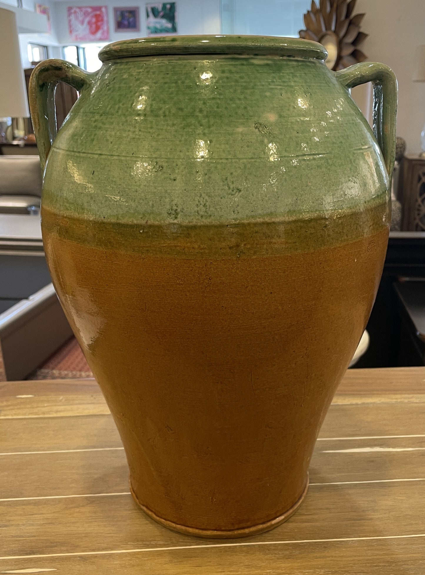 French Confit Pot in Green and Gold (0JL00O)