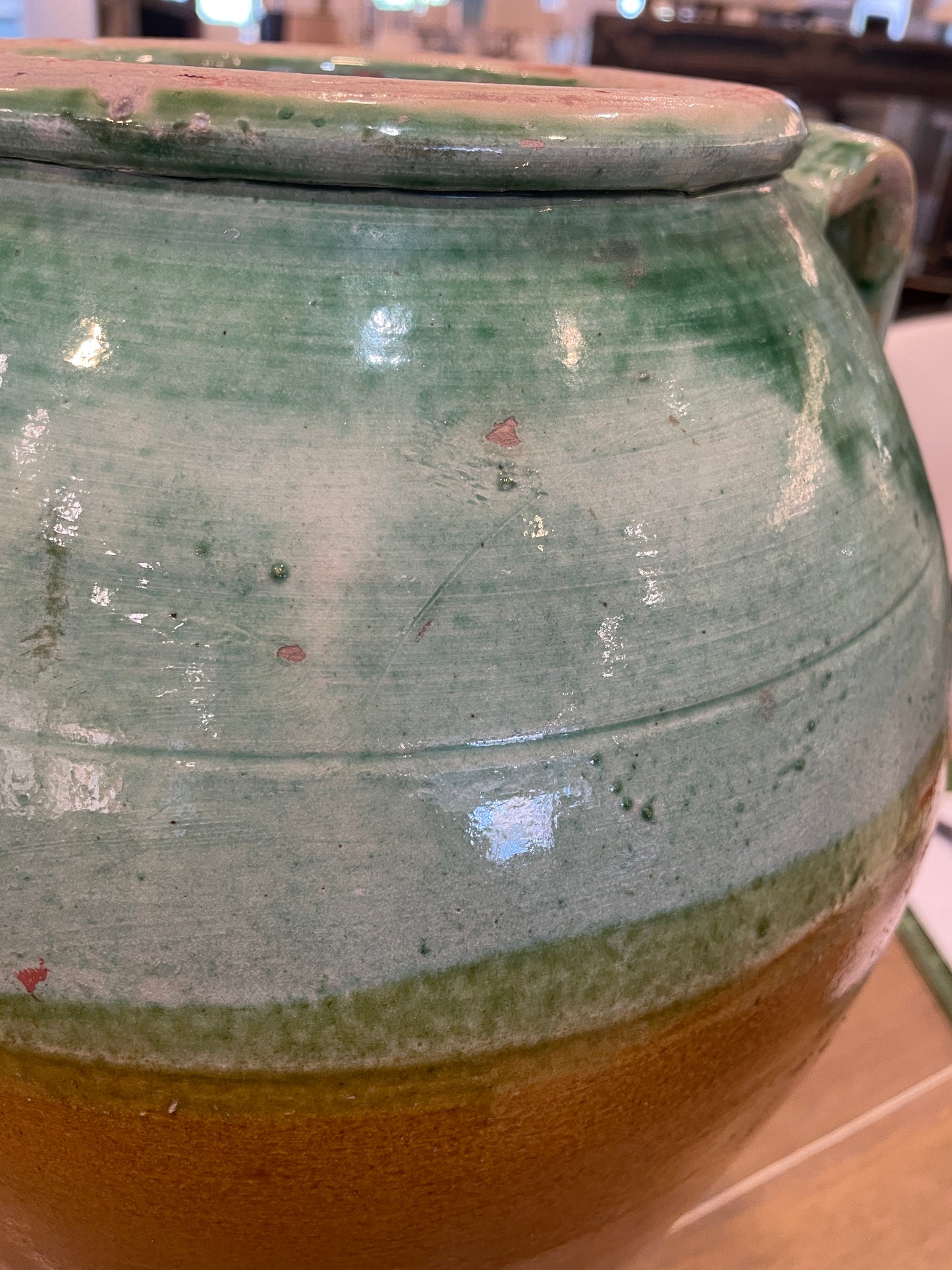 French Confit Pot in Green and Gold (0JL00O)