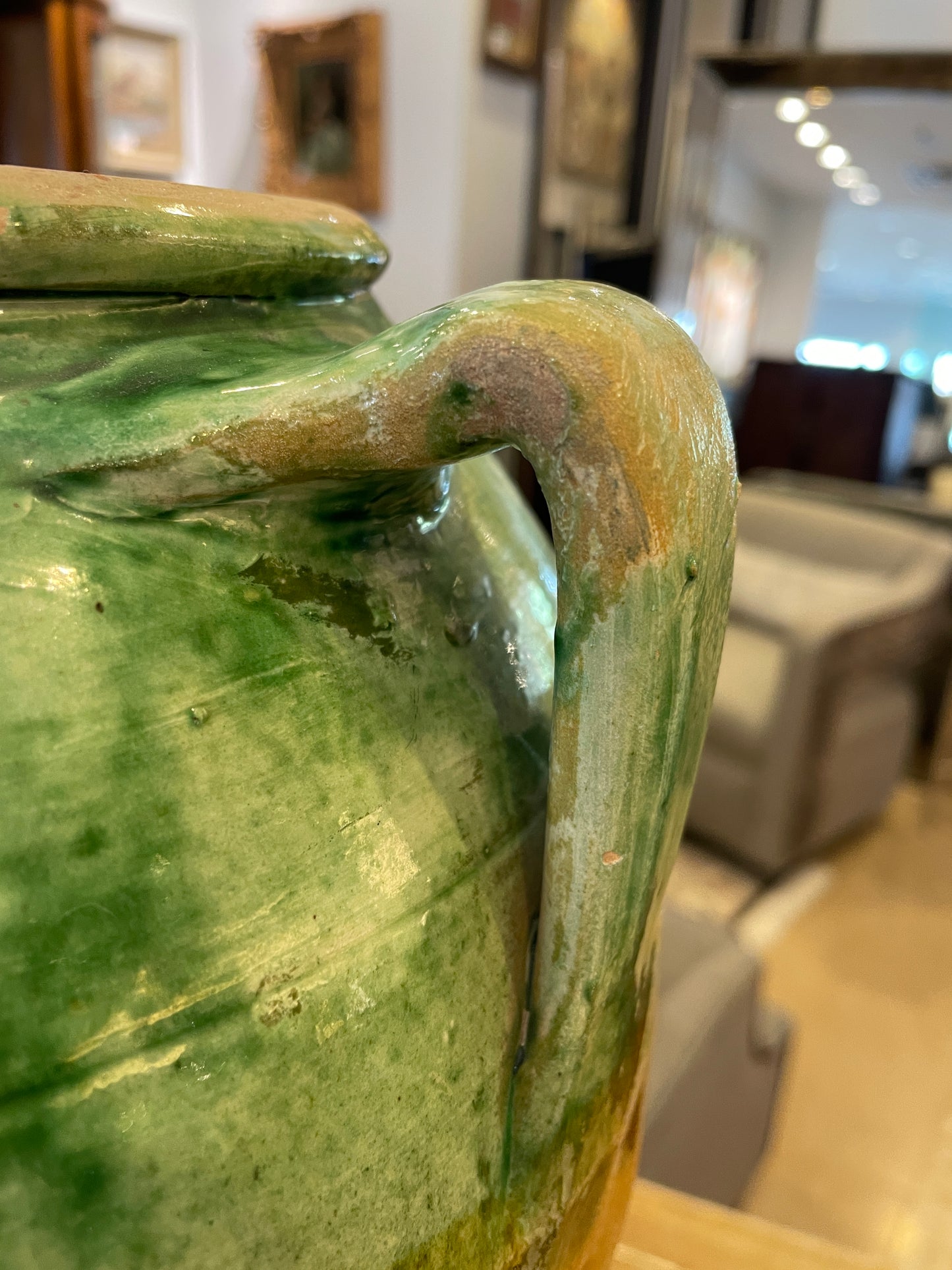 French Confit Pot in Green and Gold (0JL00O)