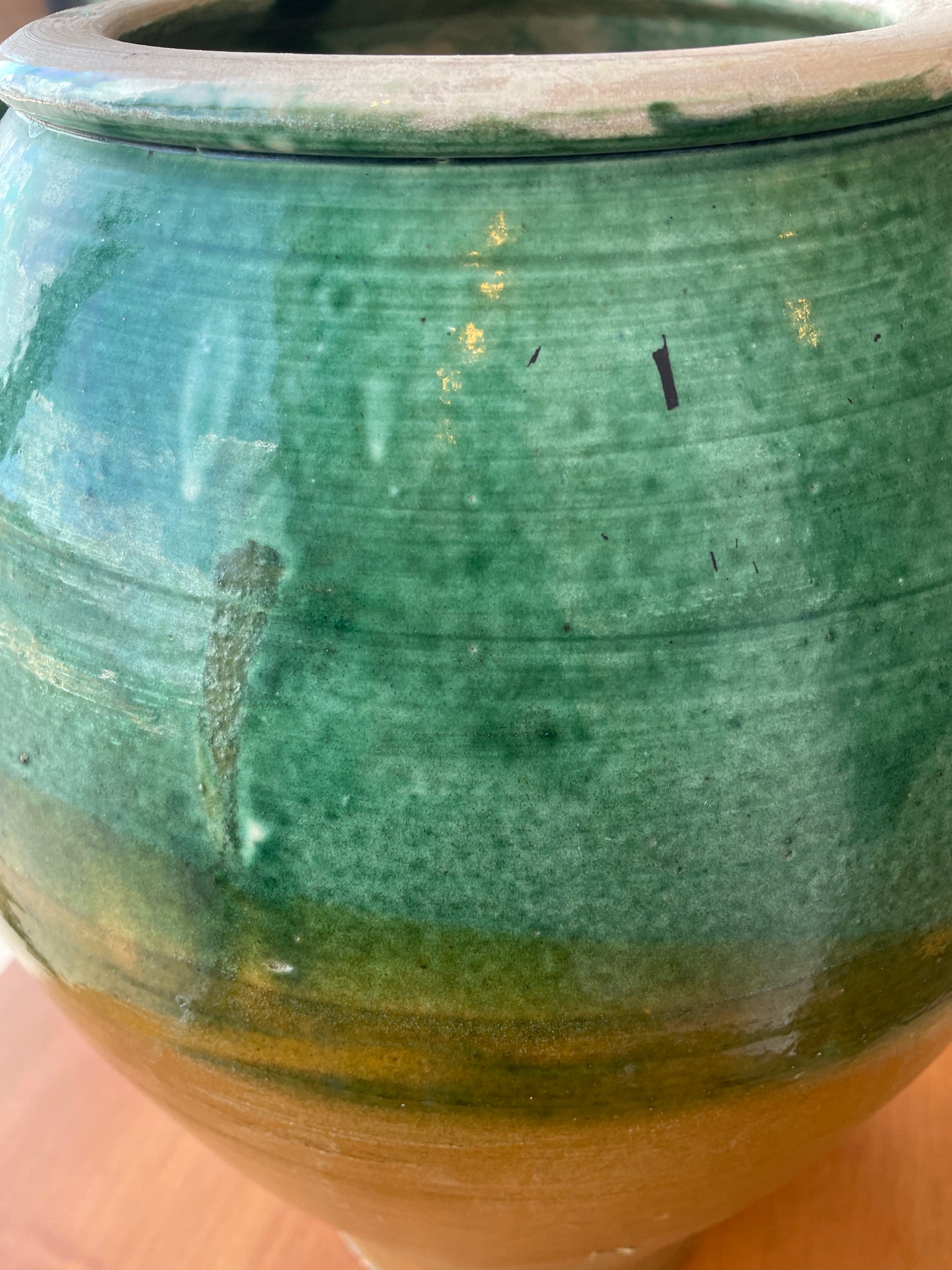 French Confit Pot in Green and Gold (0JL00P)