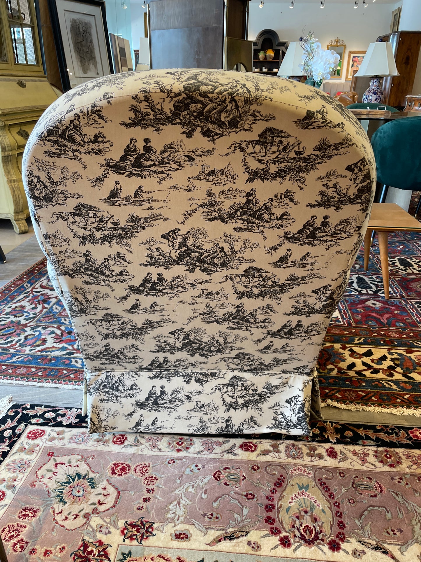 Black Toile Swivel Chair (0M3003)