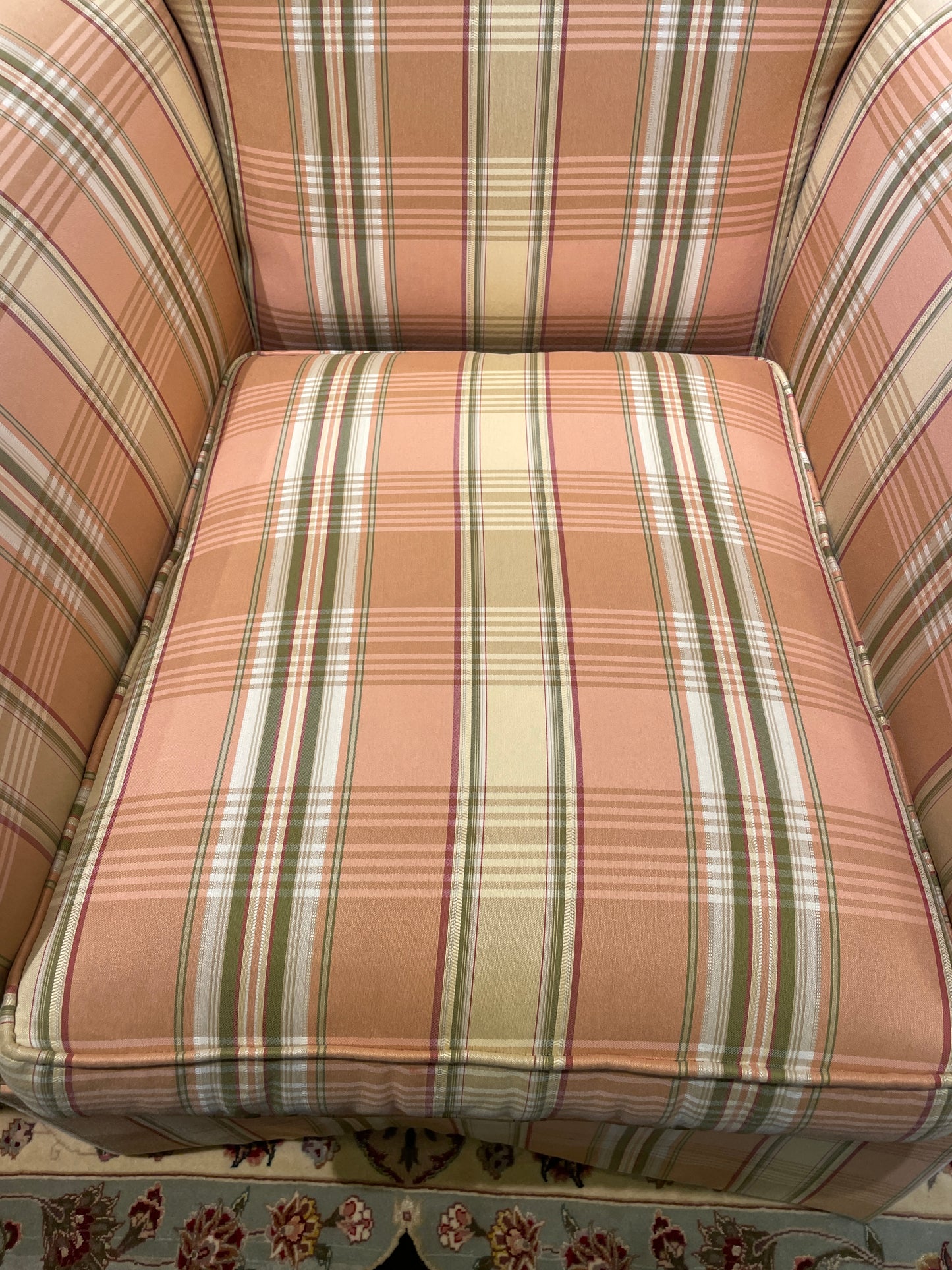 Striped Ethan Allen Chair (Two available 0M3001 and 0M3002)