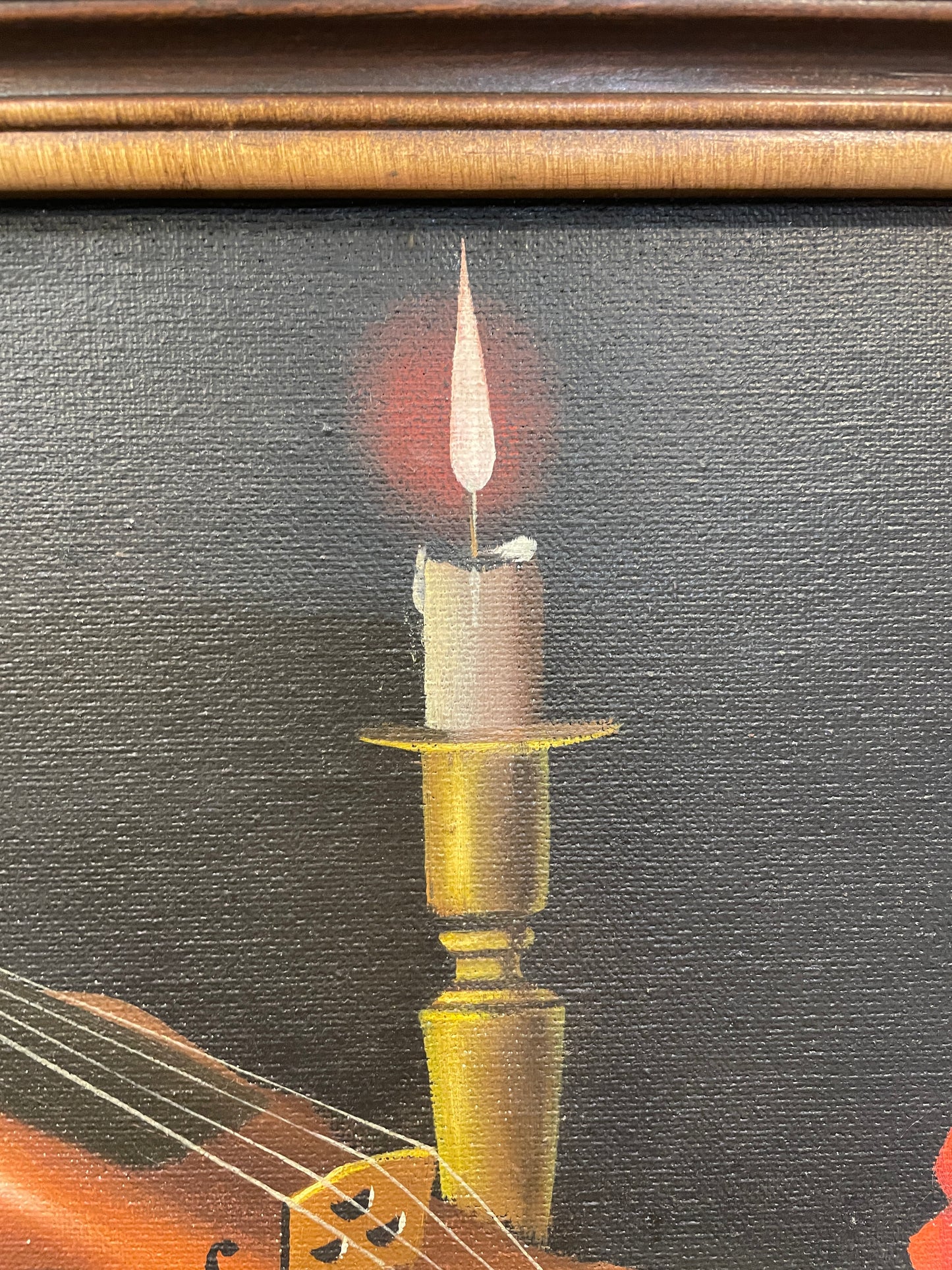 Still life on canvas of Violin, signed William Bieley (01D00T)