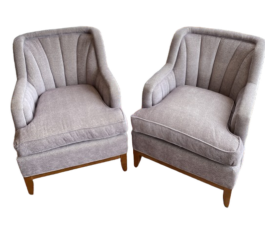 CR Laine Channel Back Armchairs, Pair (0E700D)