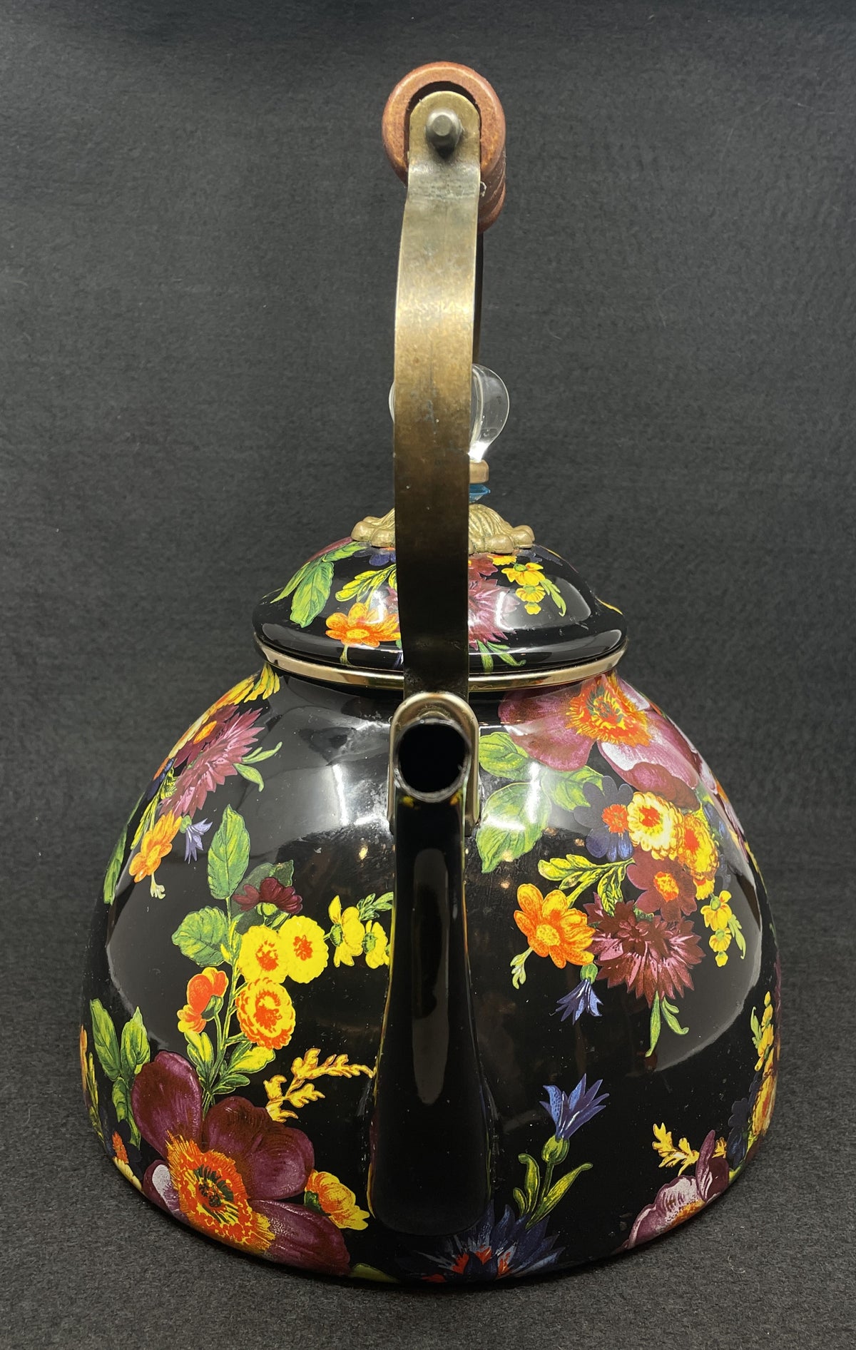 Mackenzie-Childs Black Flower Market 3qt Pot, AS IS (0PT001)