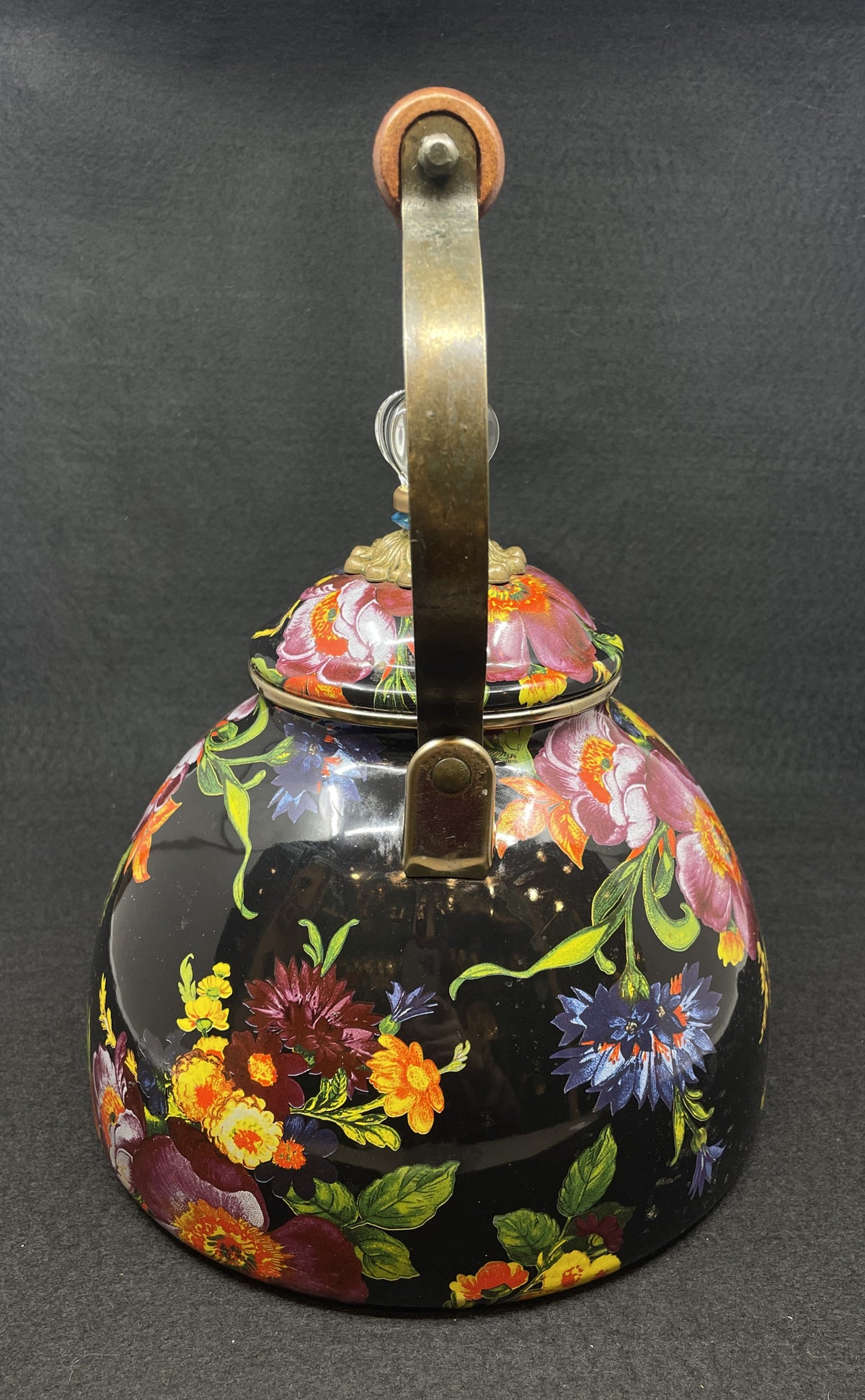 Mackenzie-Childs Black Flower Market 3qt Pot, AS IS (0PT001)