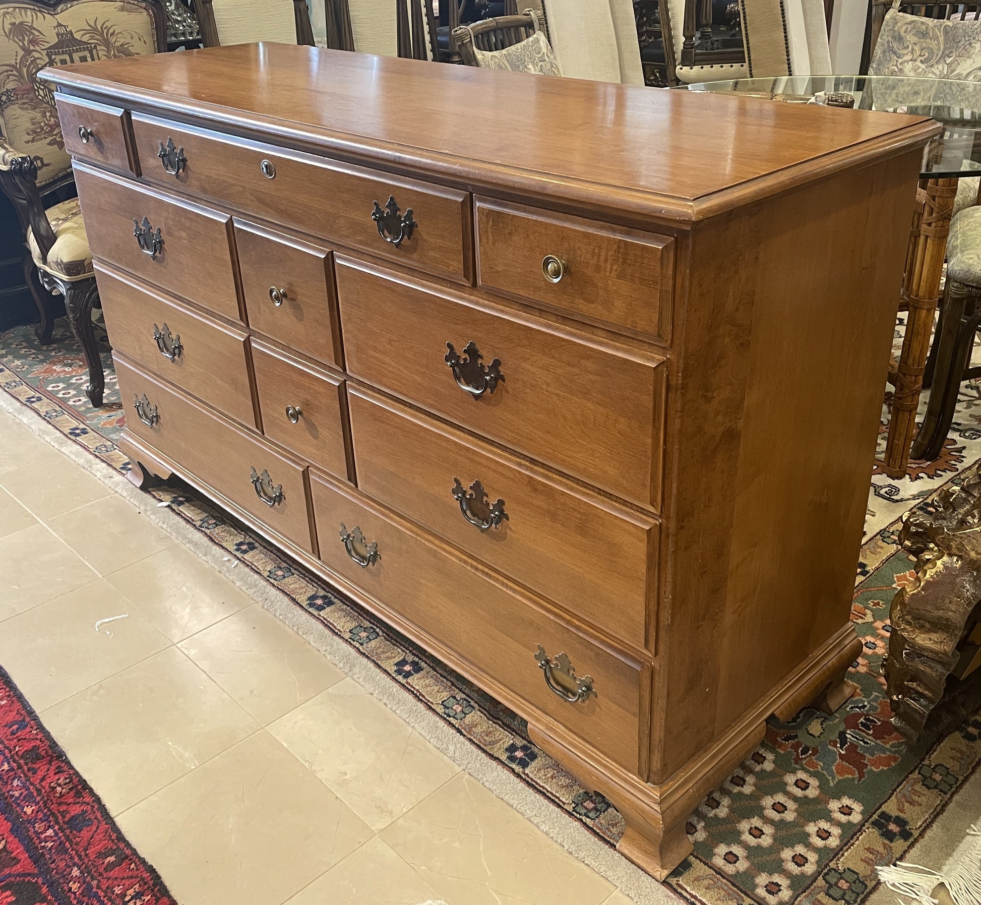 Sprague and Carleton Hard Rock Maple Dresser, Long AS IS (0M4004)