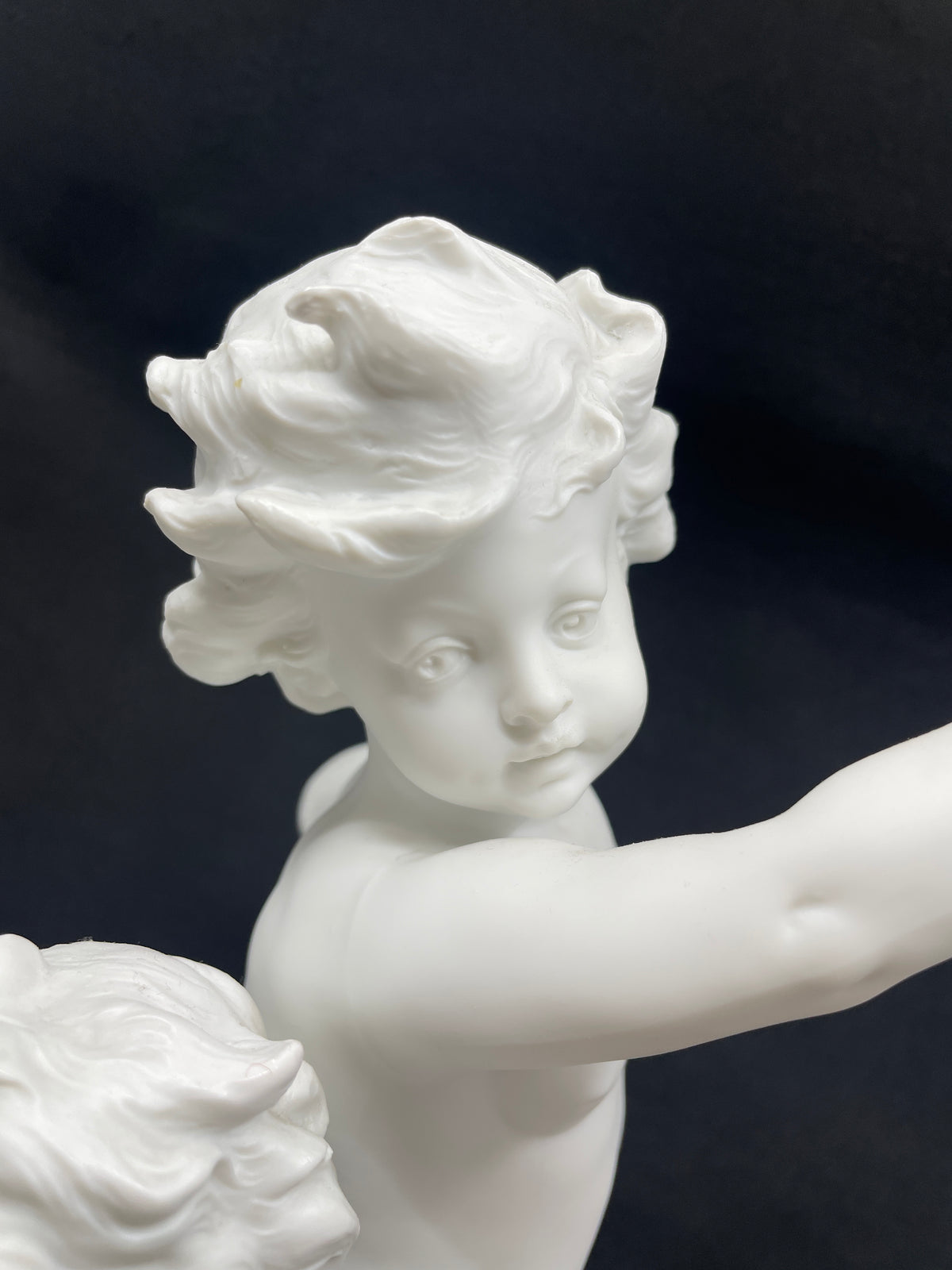 Bisque Sevres style Parian Porcelain Puttis with Birdcage (0OQ012)