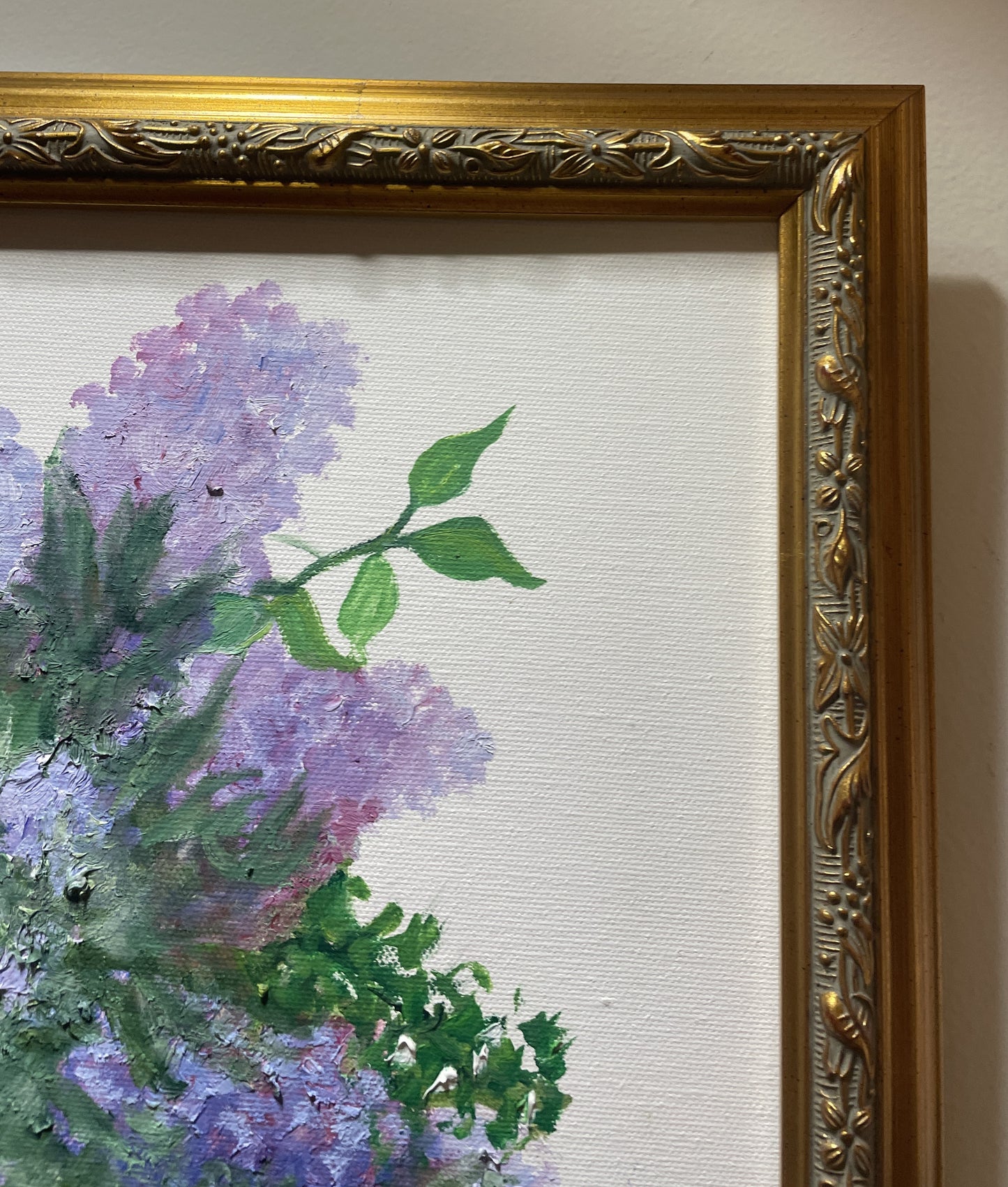 Lilacs in Vase on Canvas by Jetta Wittenberg (0I800D)