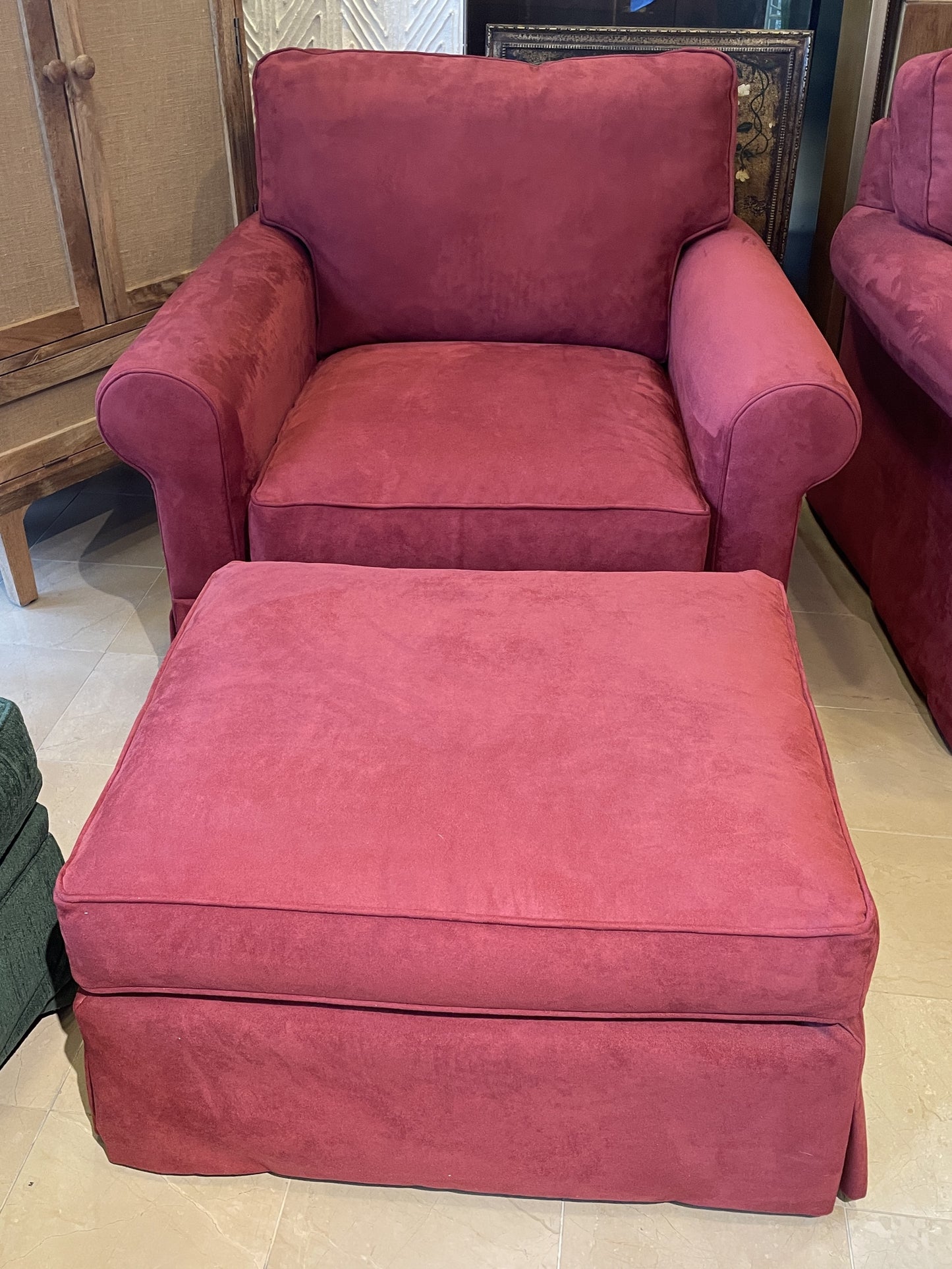 Arhaus Baldwin Oversized Swivel Chair with Ottoman (Two available 0M2001 and 0M2002)