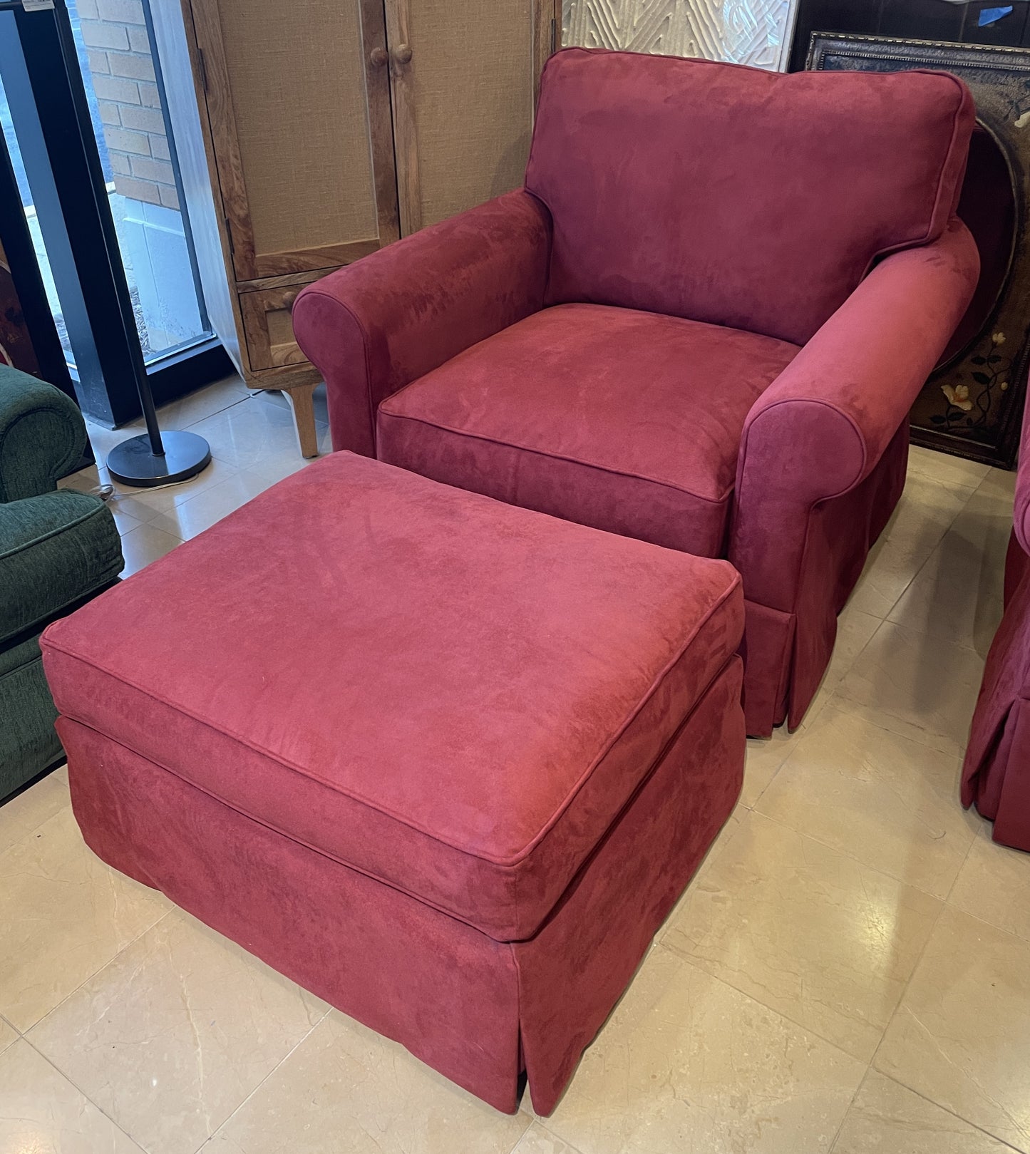 Arhaus Baldwin Oversized Swivel Chair with Ottoman (Two available 0M2001 and 0M2002)