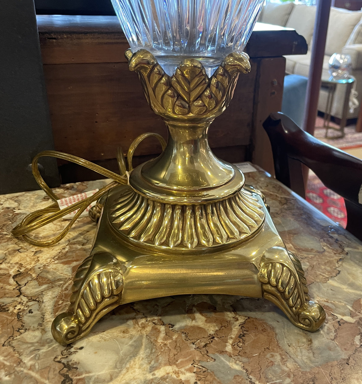 Waterford Crystal and Brass Table Lamps, a pair (0PU002)