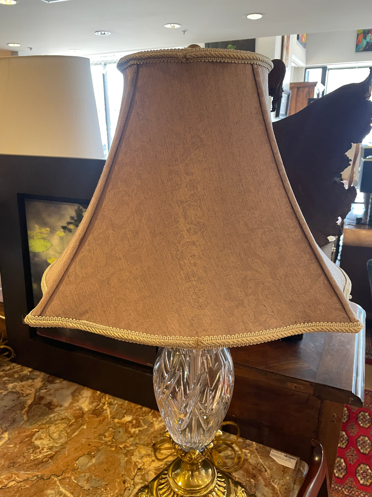 Waterford Crystal and Brass Table Lamps, a pair (0PU002)