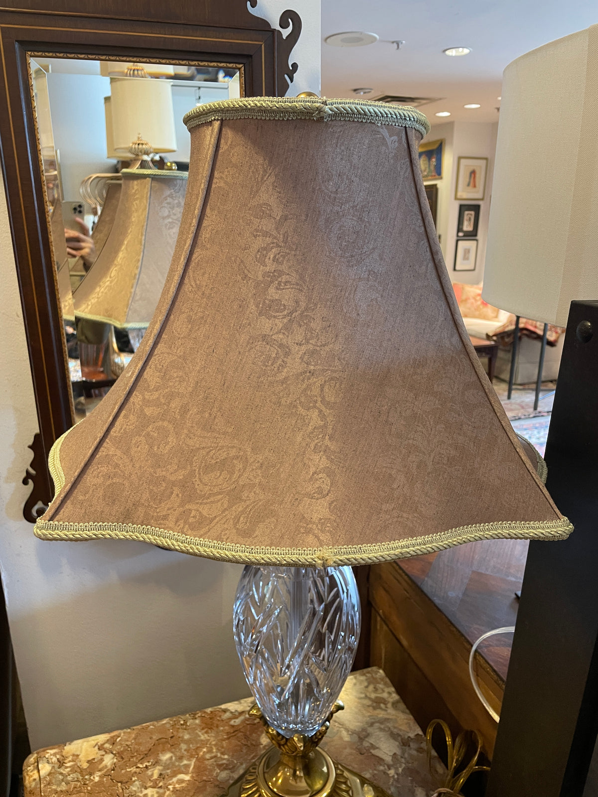 Waterford Crystal and Brass Table Lamps, a pair (0PU002)