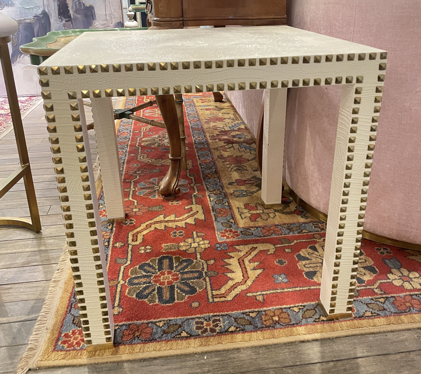 Wildwood Alligator and Studded End Table AS IS (0JC00L)