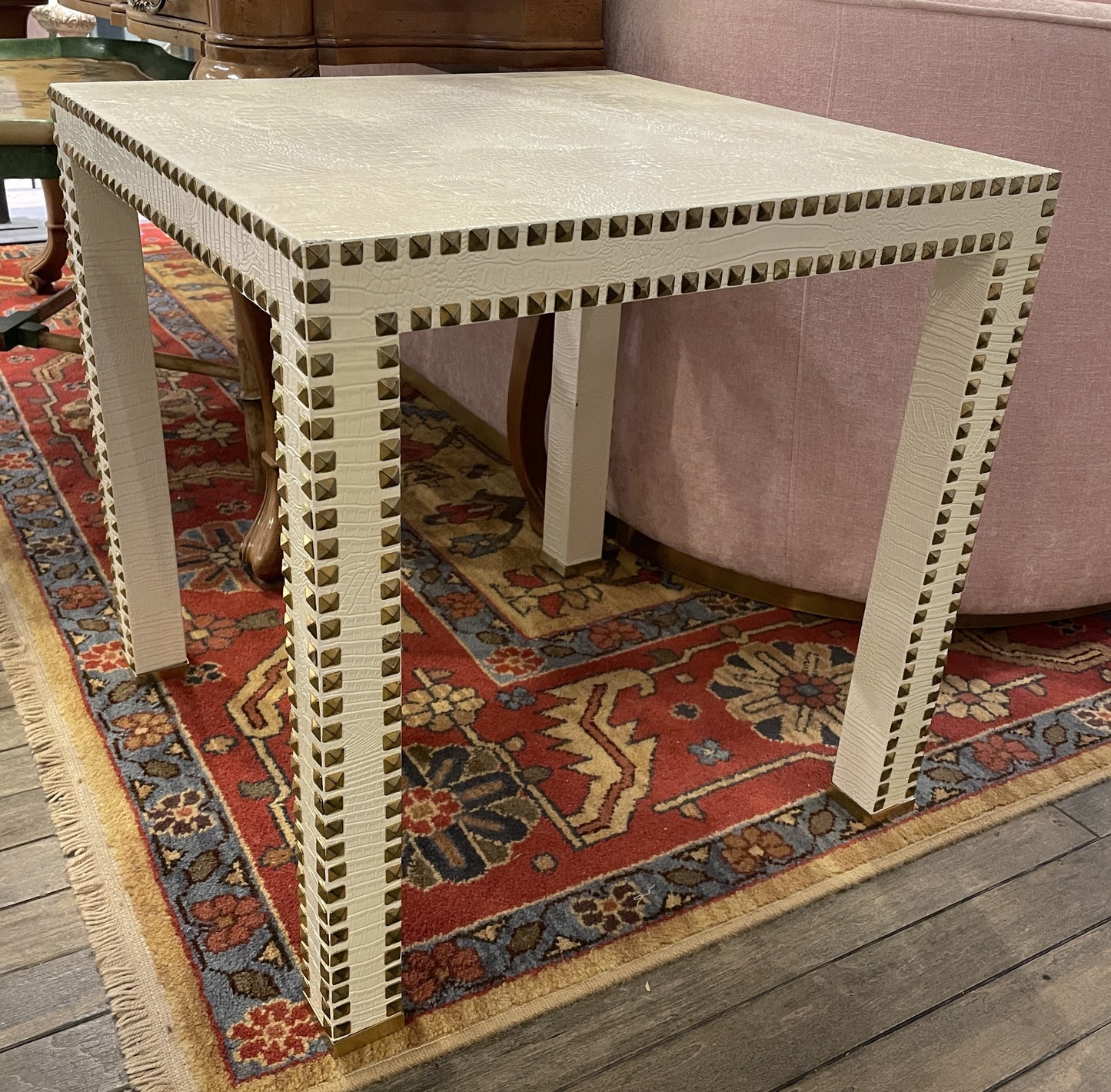 Wildwood Alligator and Studded End Table AS IS (0JC00L)