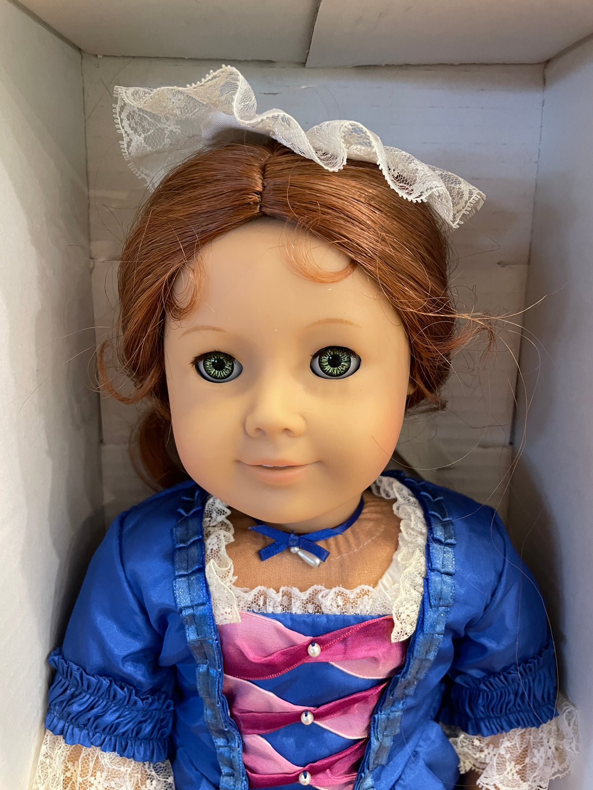 American Girl Doll Felicity with Christmas Dress, No Bonnet, Vintage (0OR00N)