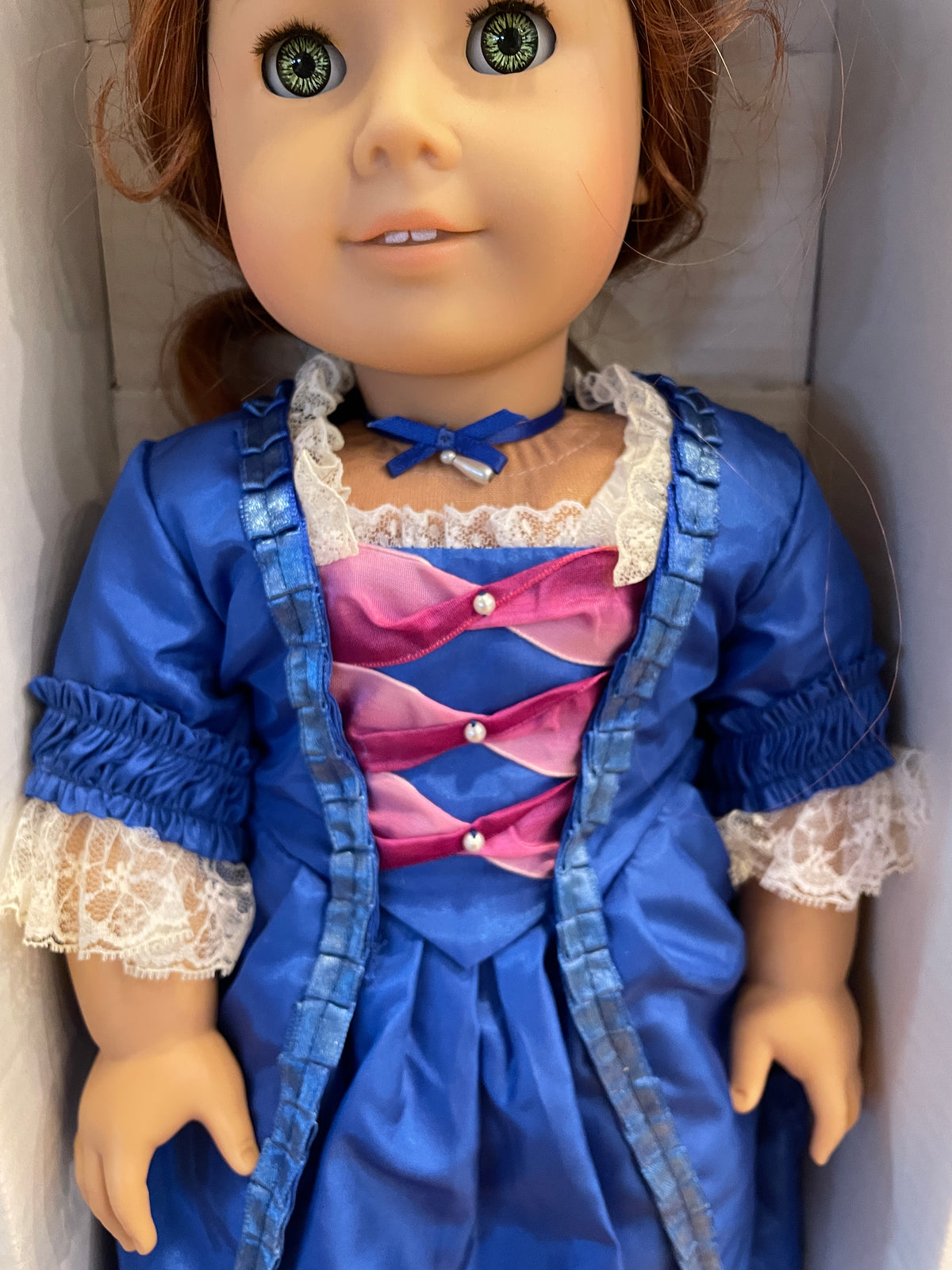 American Girl Doll Felicity with Christmas Dress, No Bonnet, Vintage (0OR00N)