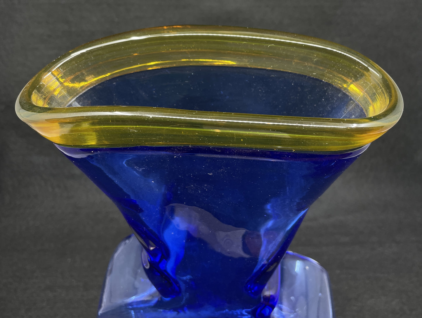 Young and Constantin Blue Clover Vase, Signed (0CS006)