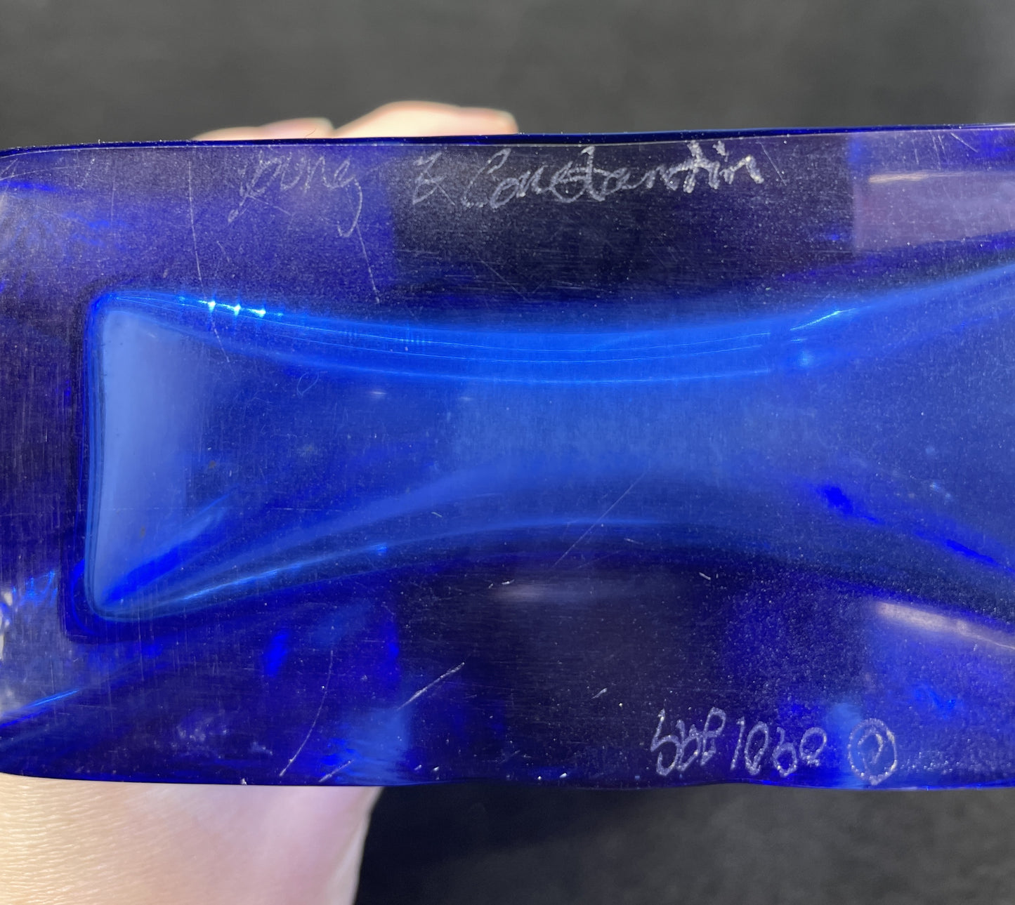 Young and Constantin Blue Clover Vase, Signed (0CS006)