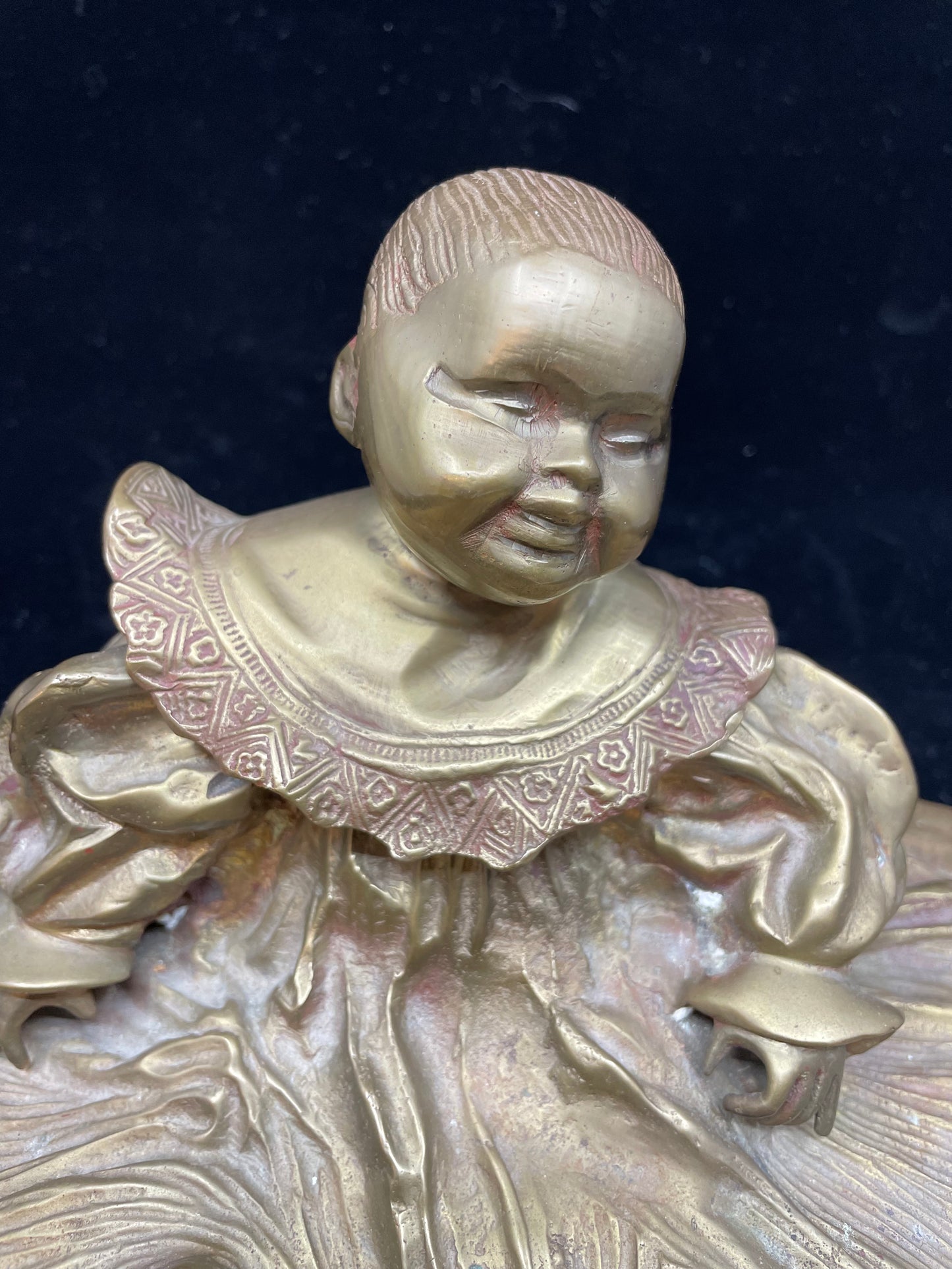 Bronze Baby Doll Inkwell