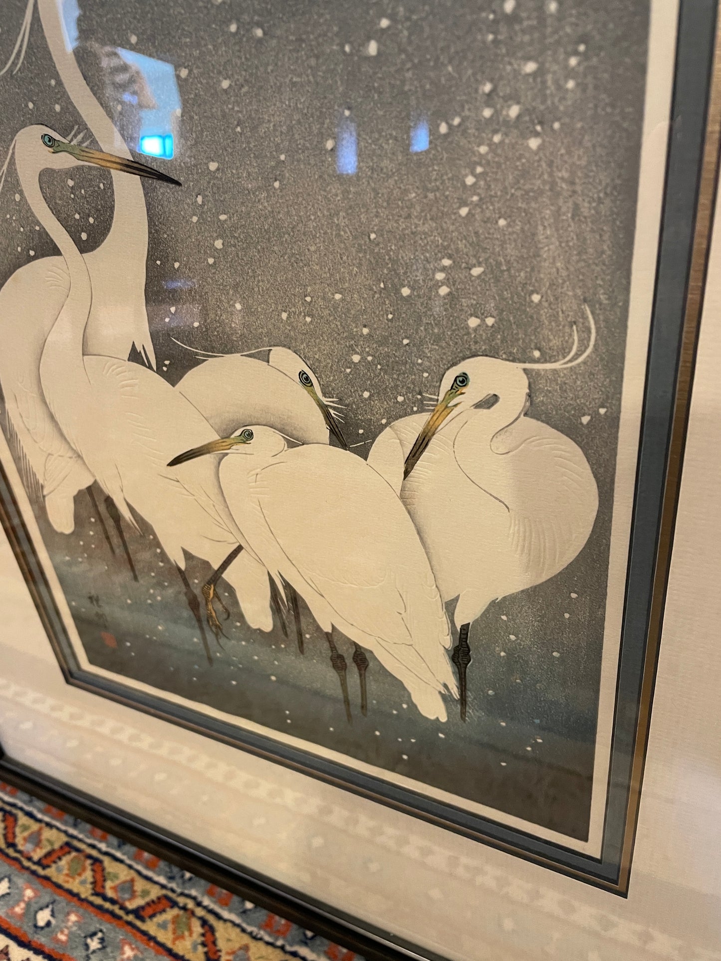 Oharah Shoson "Egrets" Woodblock Print (0IJ004)