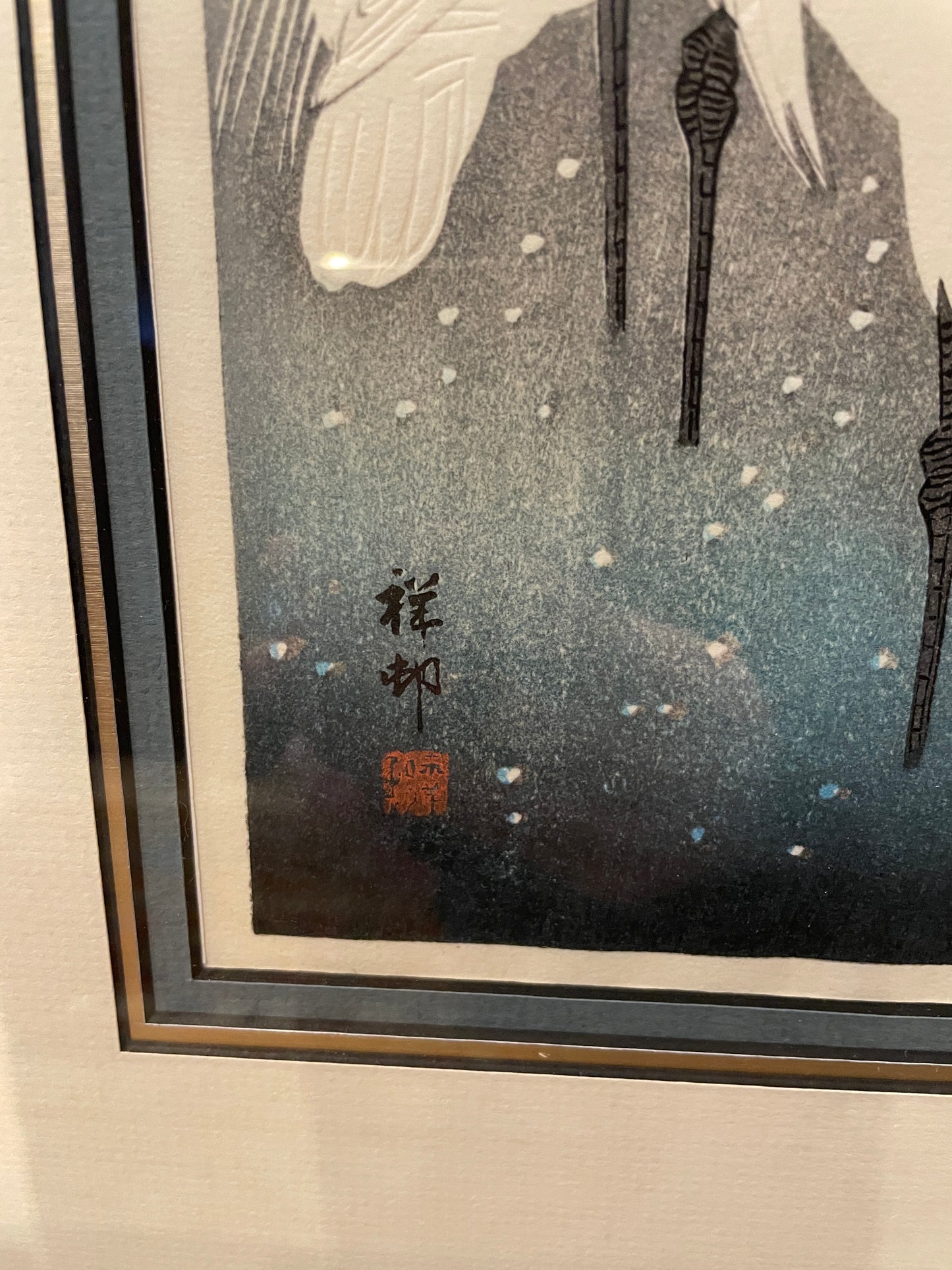 Oharah Shoson "Egrets" Woodblock Print (0IJ004)