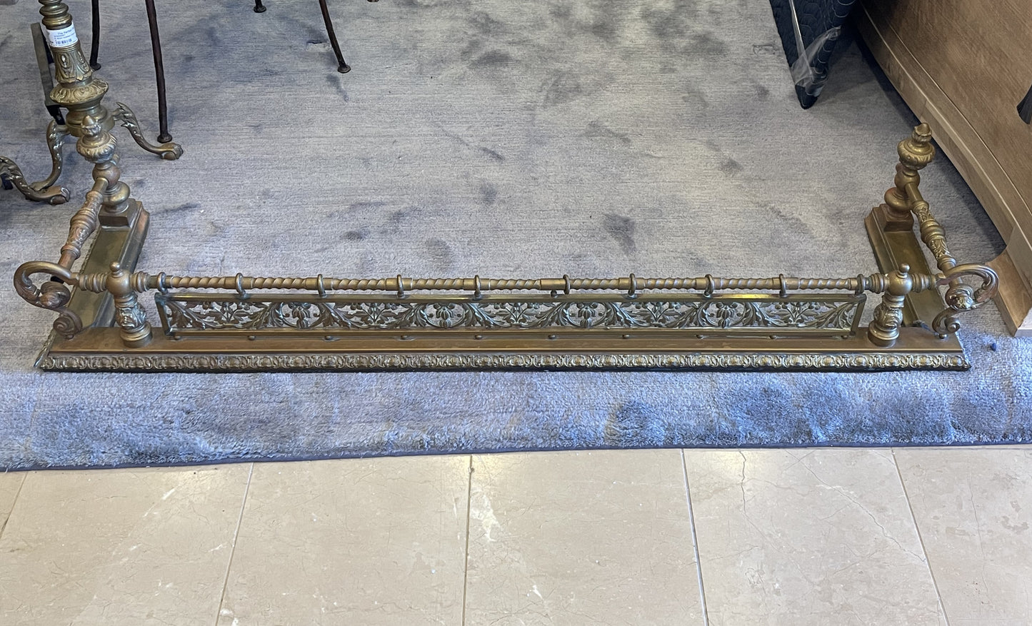 French Brass Fireplace Bumper AS IS (00Y004)