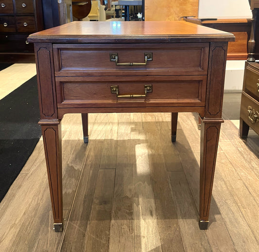 Heritage Fruitwood Campaign Style End Table (2 Available) (09Z001)