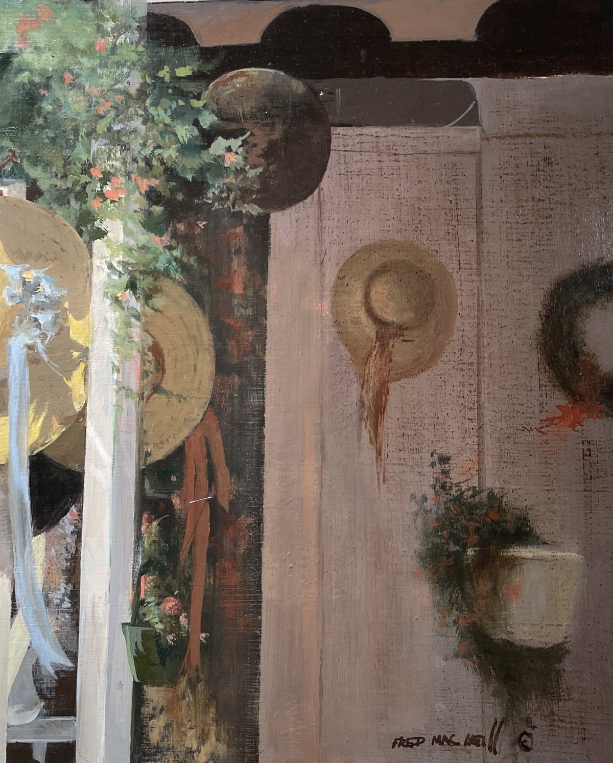 Fred McNeil Oil on Canvas, Hat (0PY004)