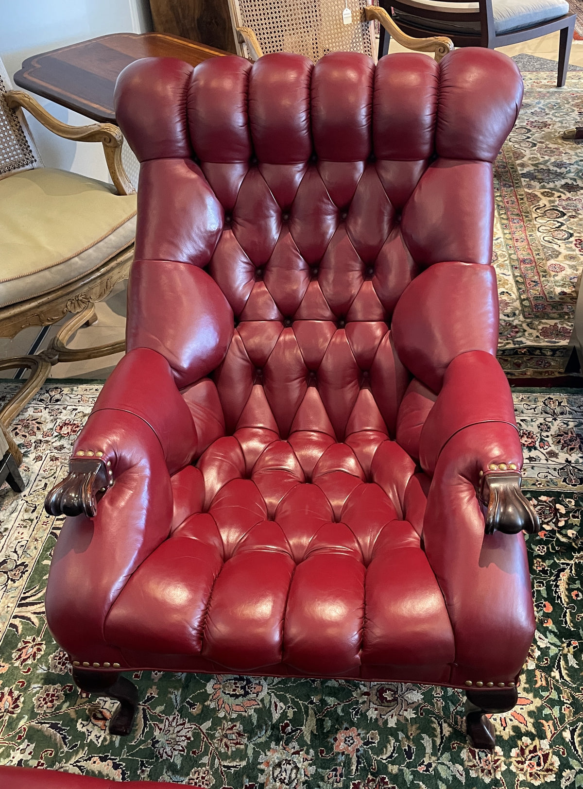 Carl Forslund "Rip Van Lee" Tufted Chair and ottoman, 1980s (0Q0003)