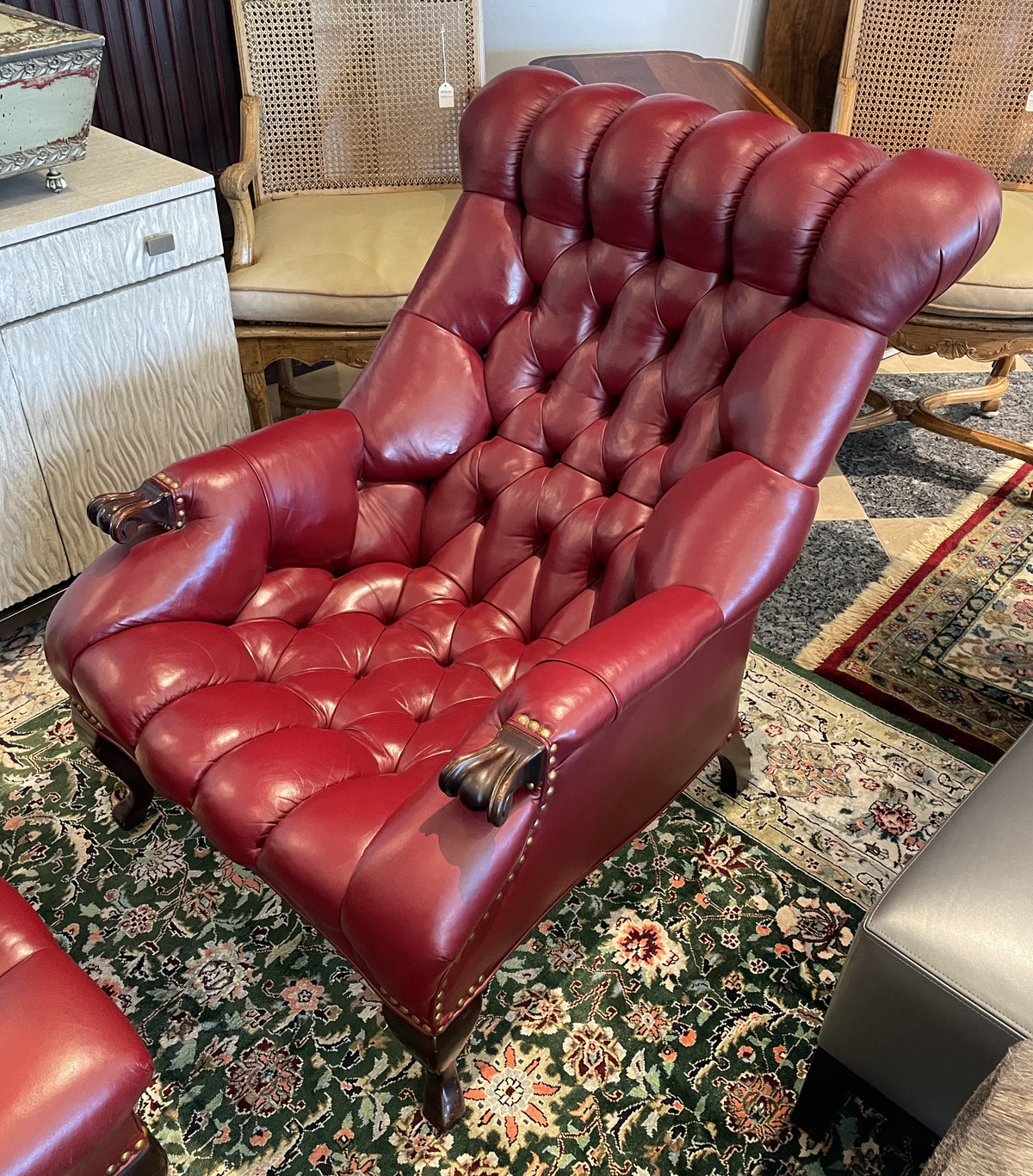 Carl Forslund "Rip Van Lee" Tufted Chair and ottoman, 1980s (0Q0003)