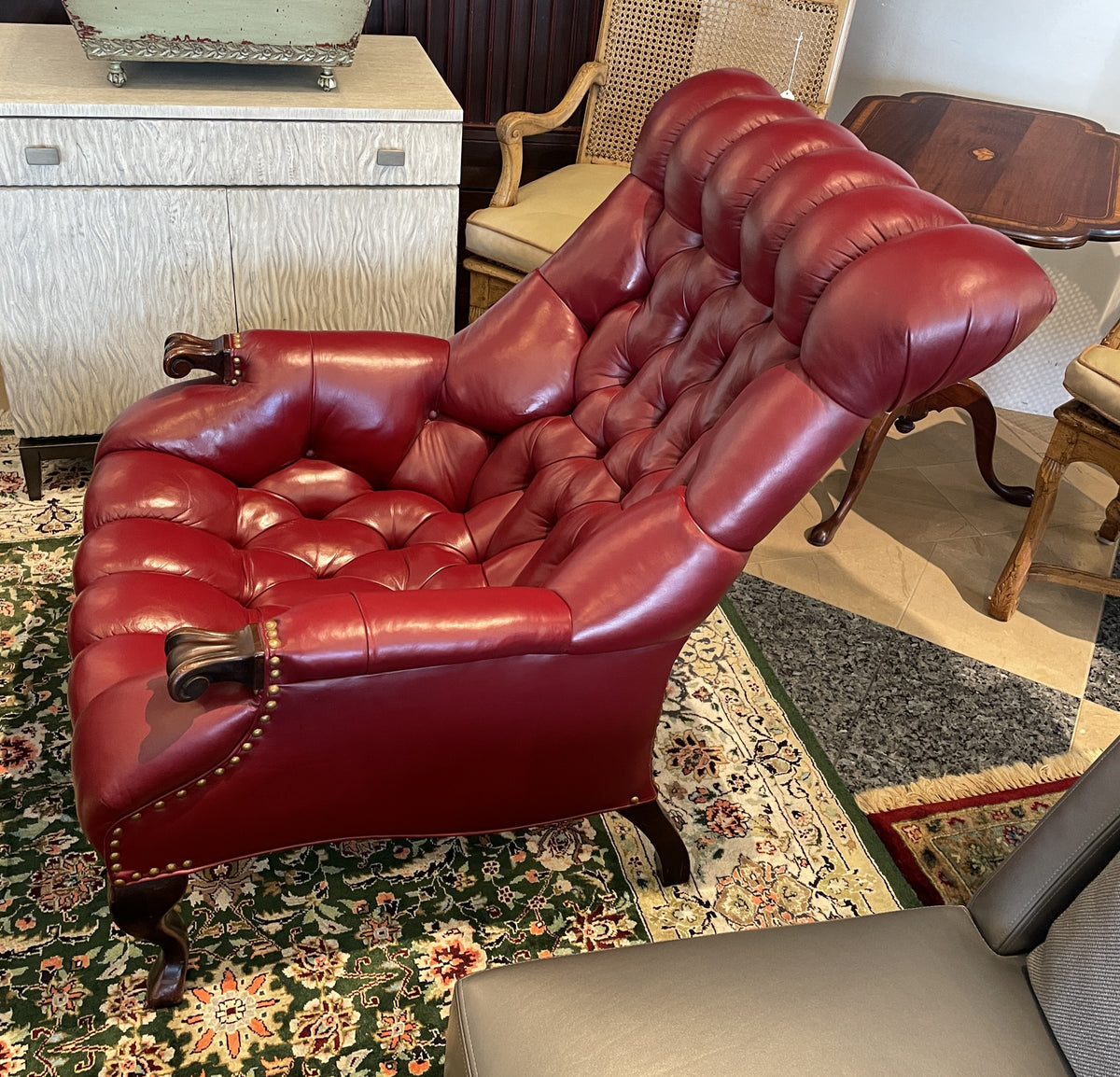 Carl Forslund "Rip Van Lee" Tufted Chair and ottoman, 1980s (0Q0003)