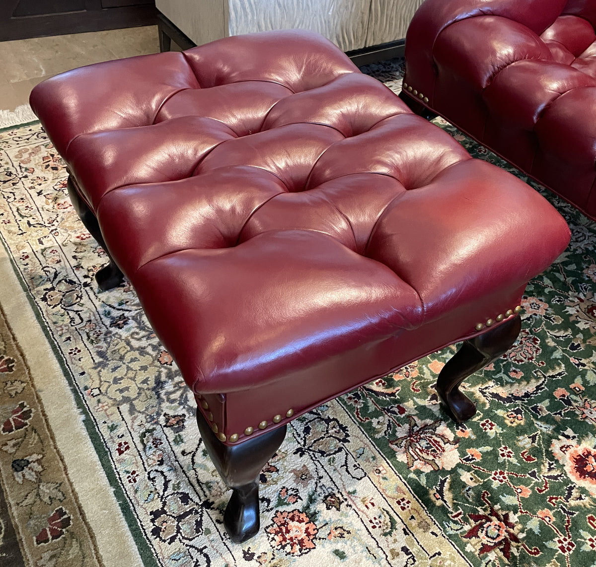 Carl Forslund "Rip Van Lee" Tufted Chair and ottoman, 1980s (0Q0003)