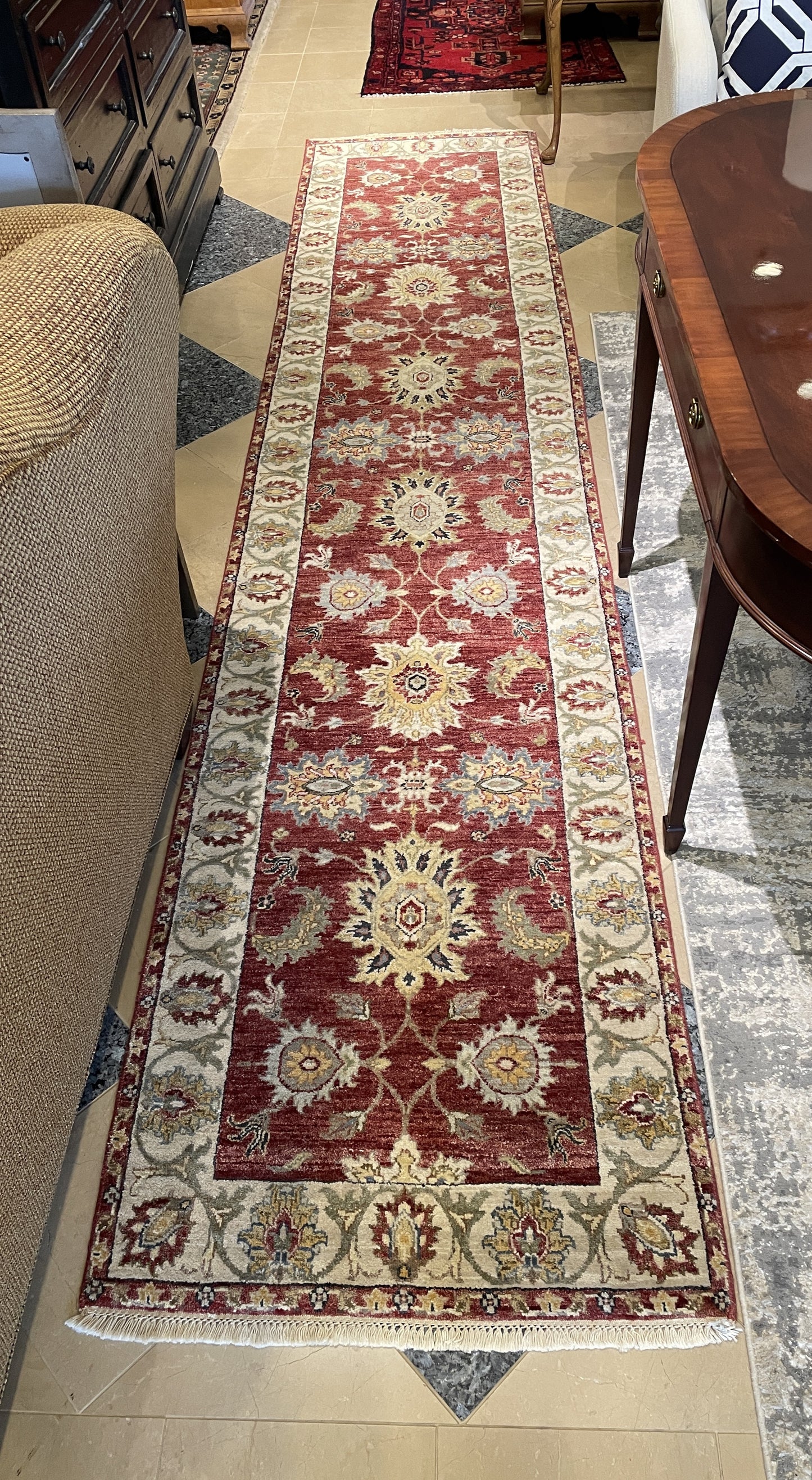 Indo Paki Peshawar Rust Red Runner (Approx. 2'6x12') (0LP00A)