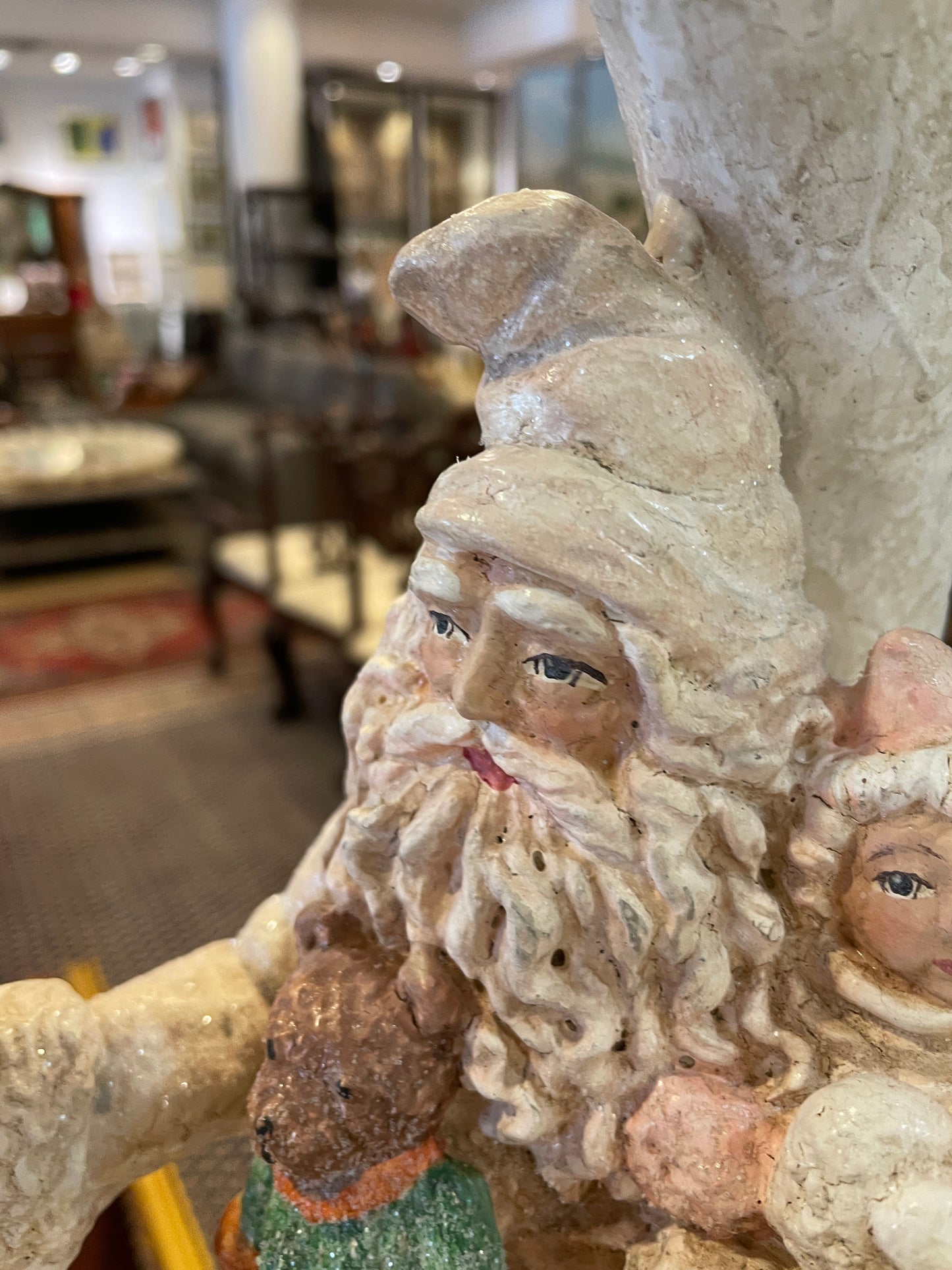 Bethany Lowe Moon with Santa, Papermache (05900P)