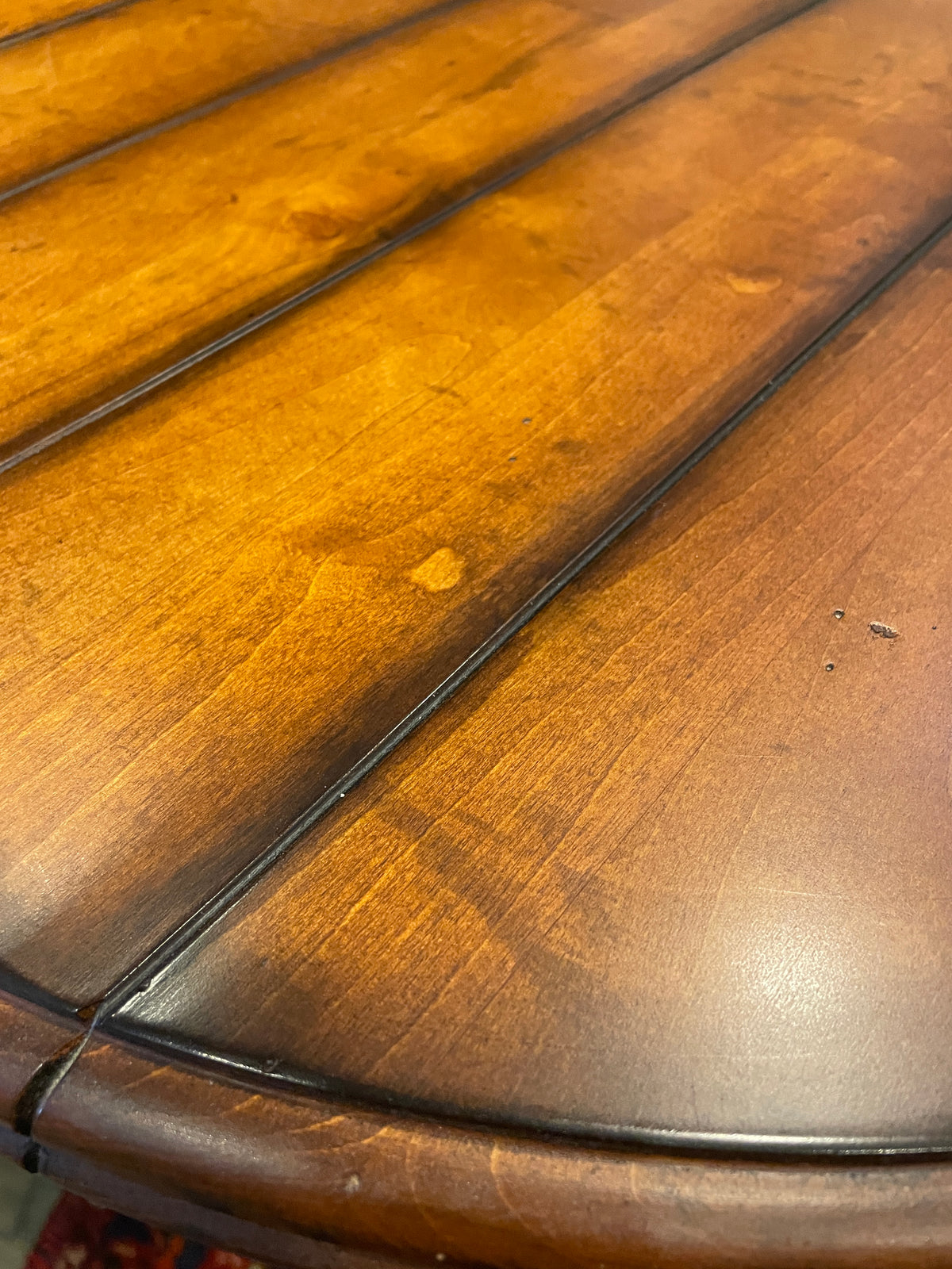 Century Round Plank Top Lamp Table with Iron Base (0Q000C)