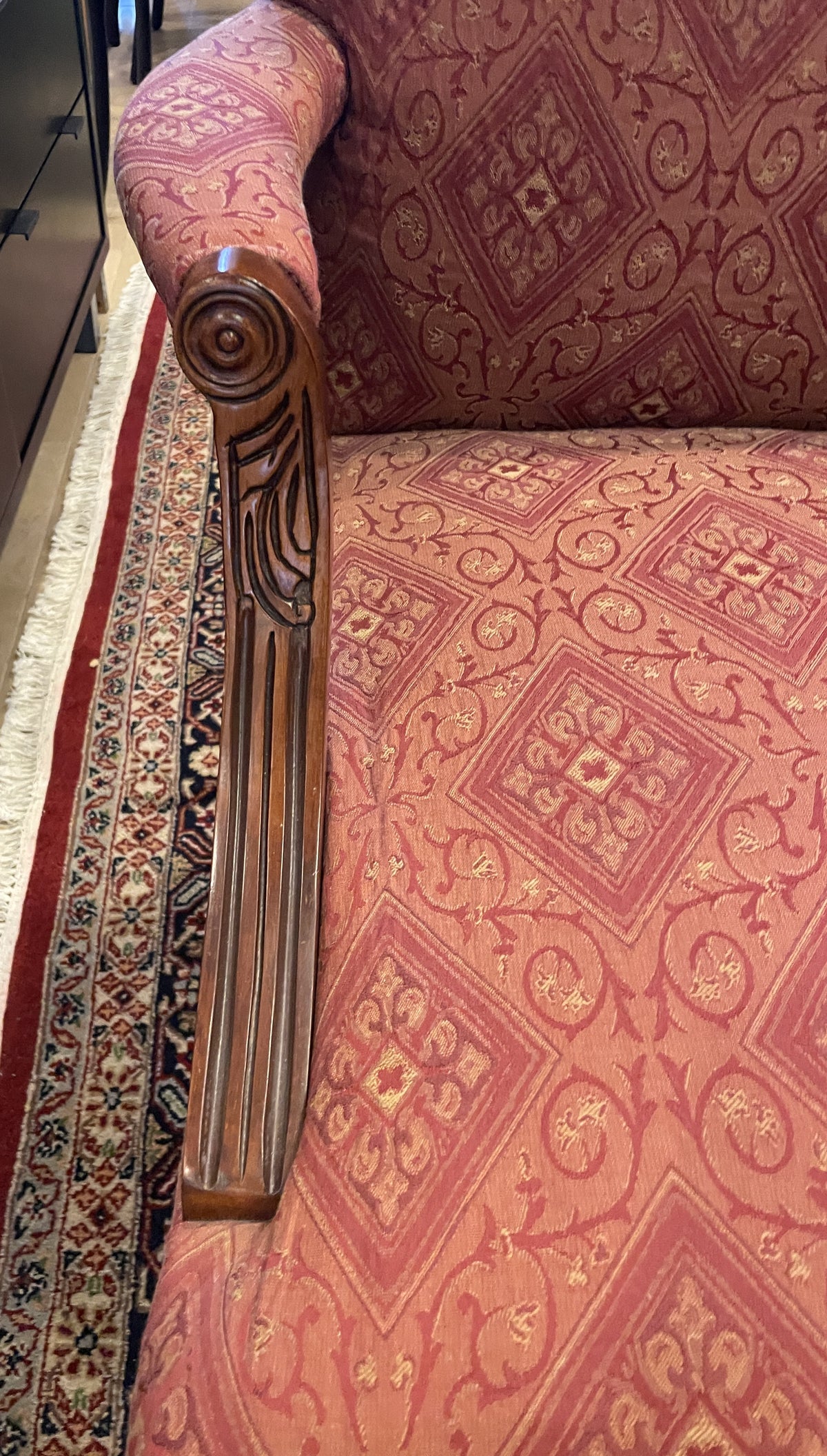 Georgian Style Arm Chair in Reds (Two available 0Q000E)