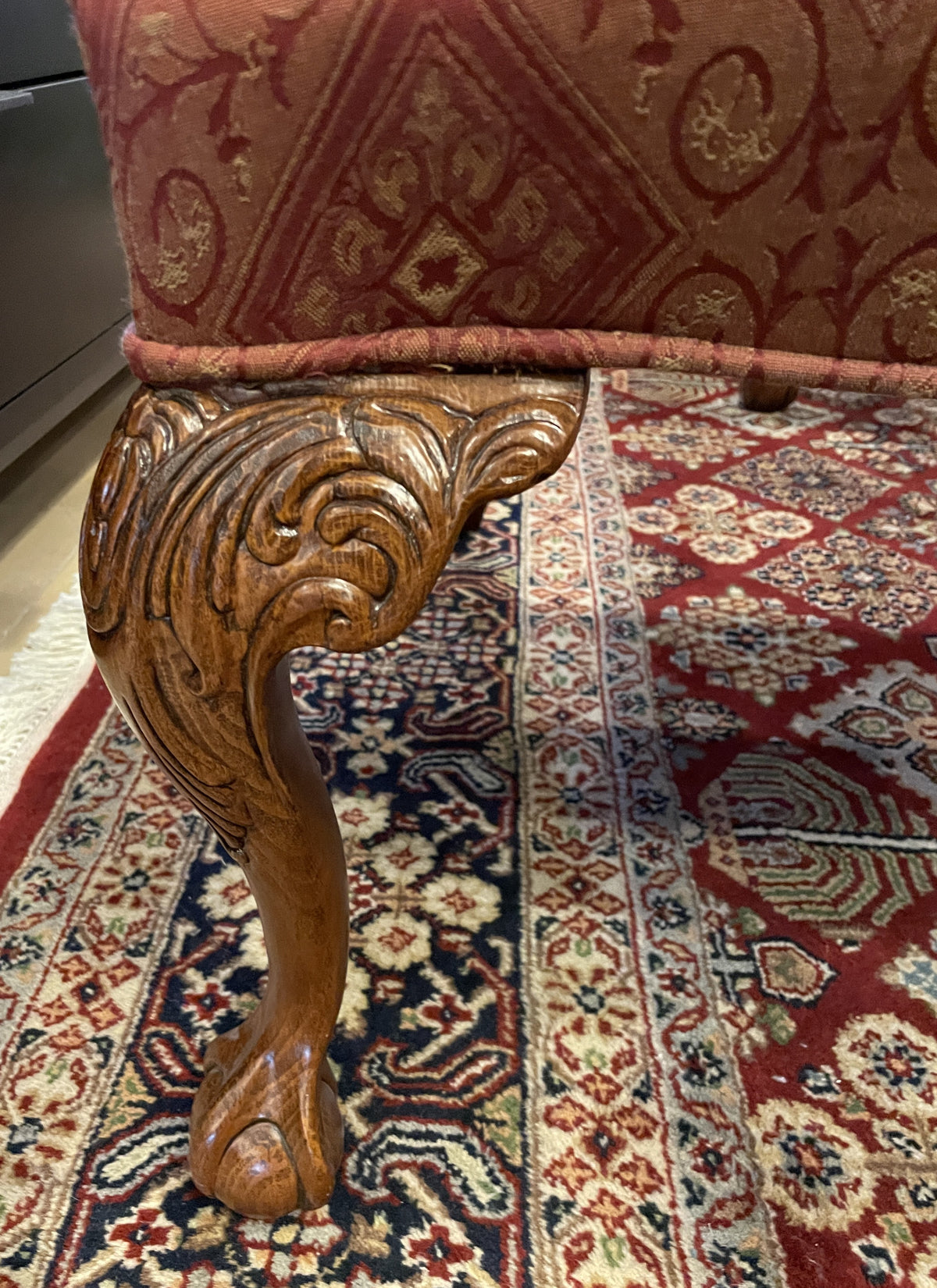 Georgian Style Arm Chair in Reds (Two available 0Q000E)